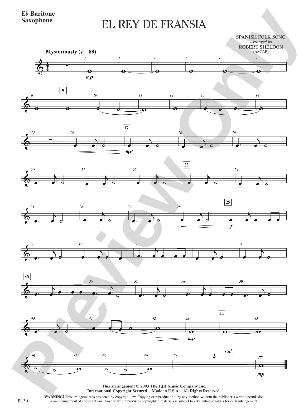 El rey de Fransia: E-flat Baritone Saxophone