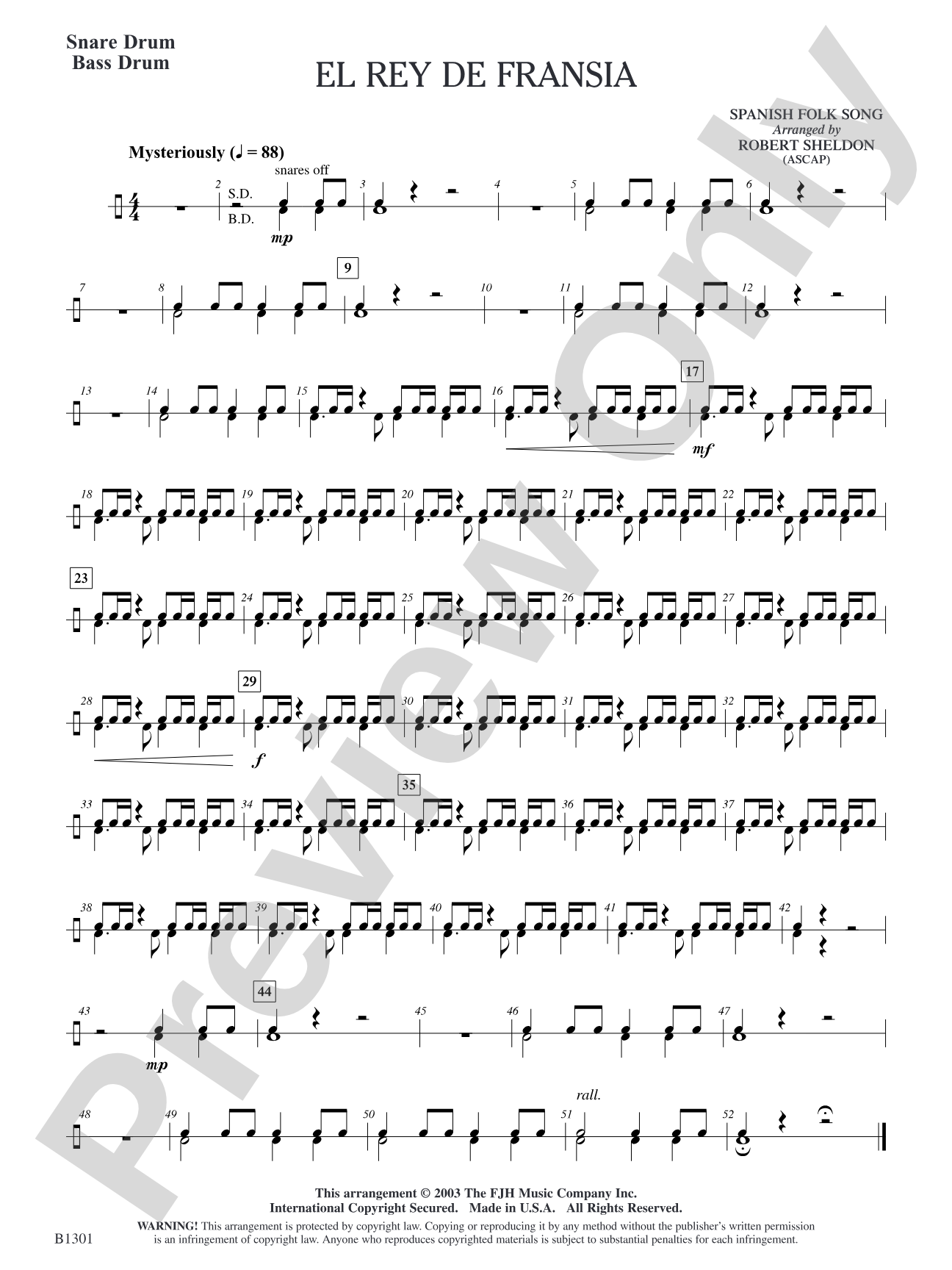 El rey de Fransia: Snare Drum