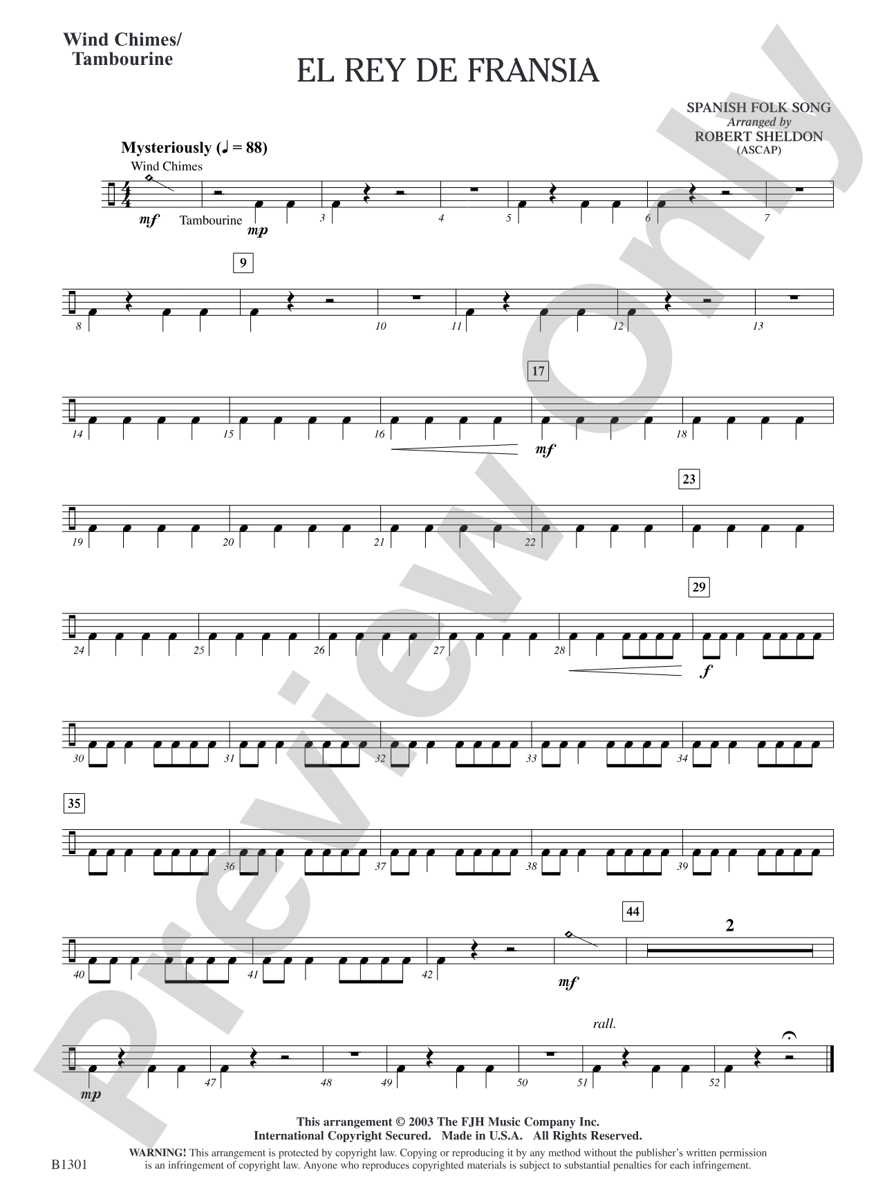 El rey de Fransia: Tambourine