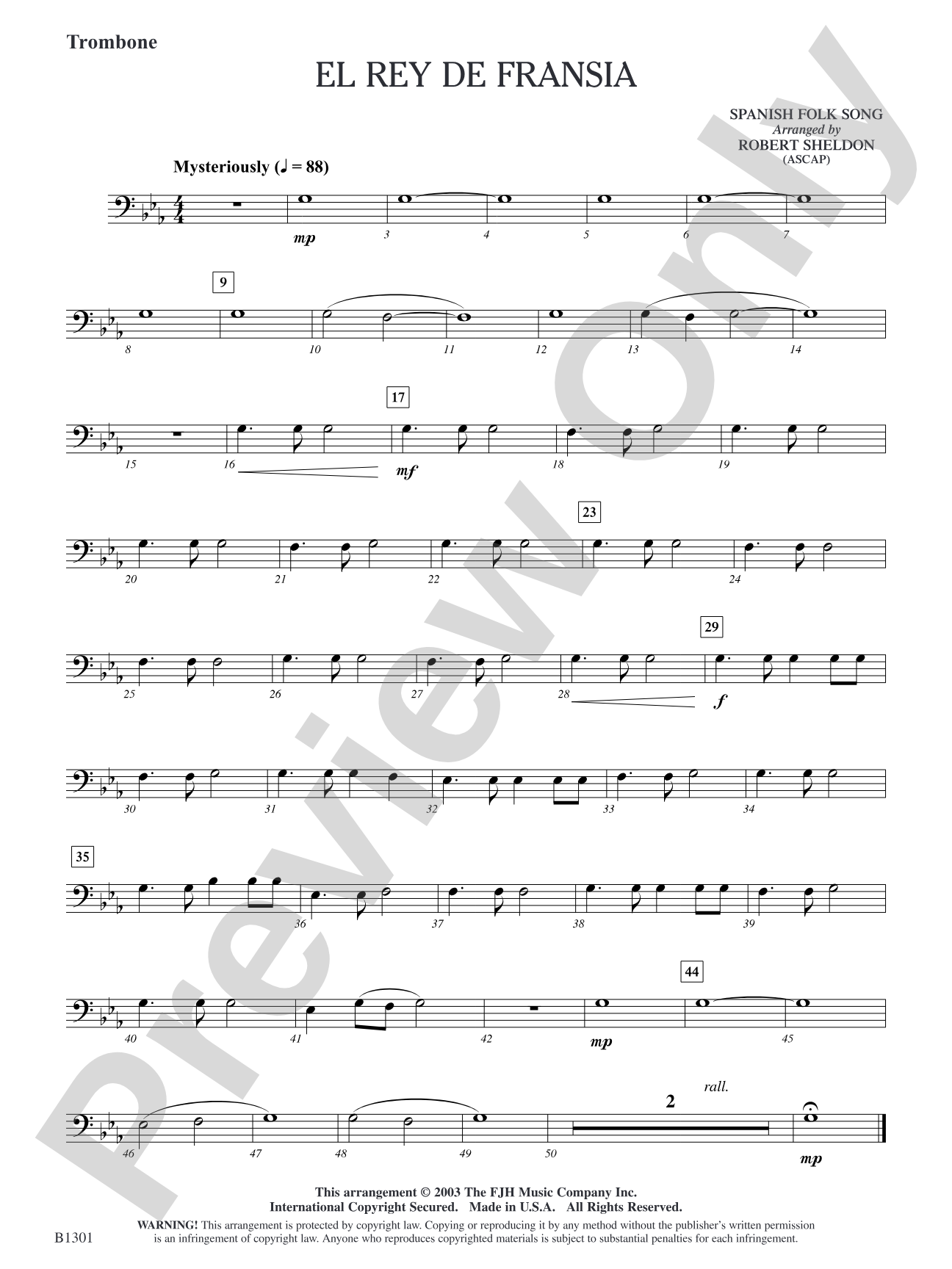 El rey de Fransia: Trombone