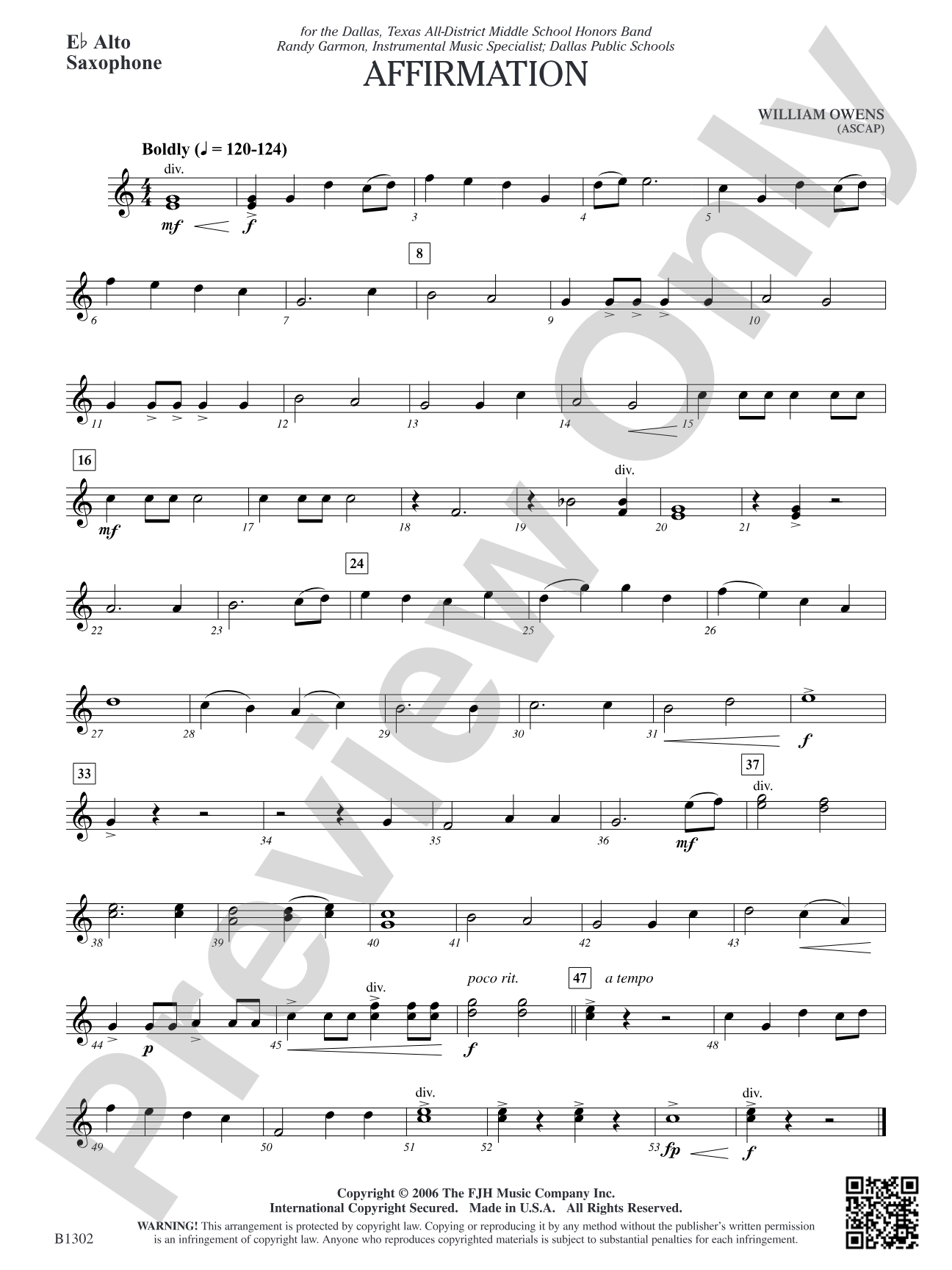 Affirmation: E-flat Alto Saxophone