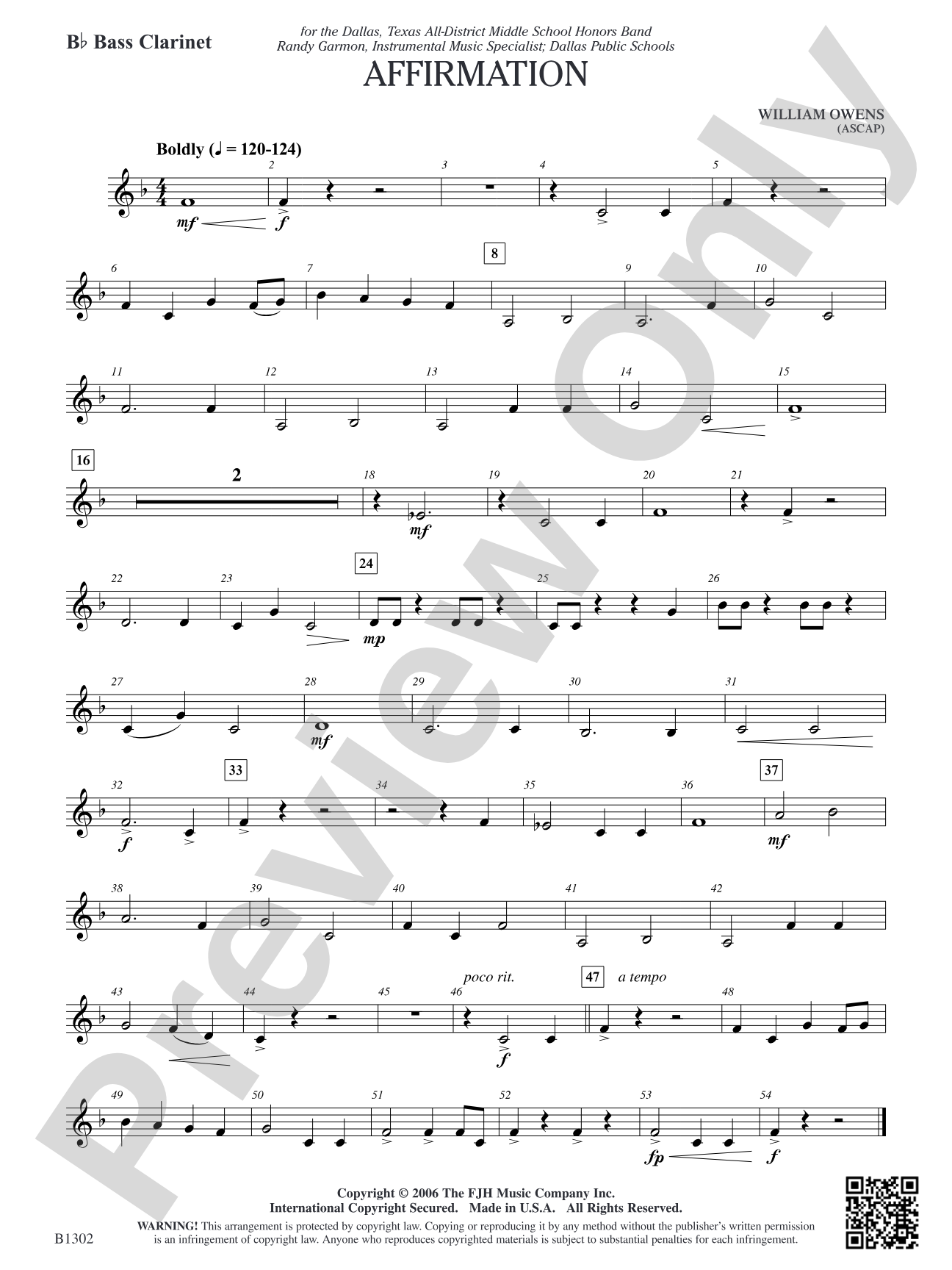 Affirmation: B-flat Bass Clarinet