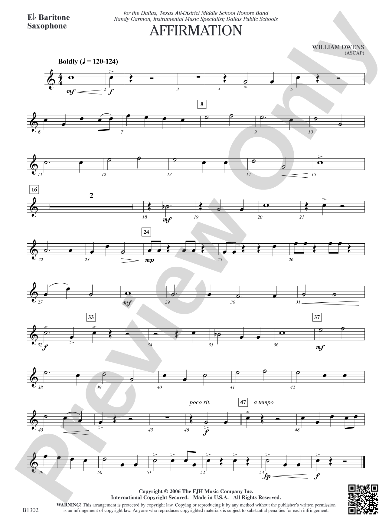 Affirmation: E-flat Baritone Saxophone