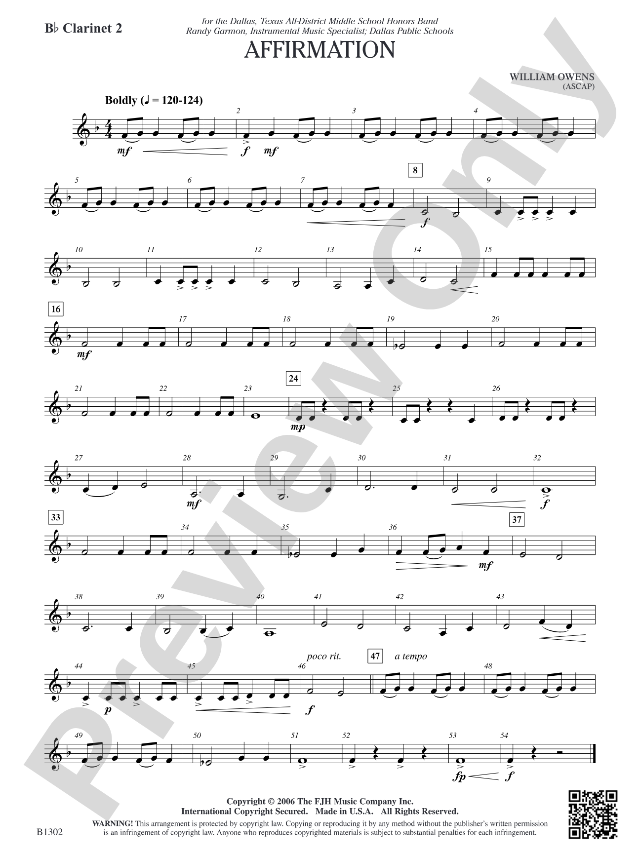 Affirmation: B-flat Clarinet 2