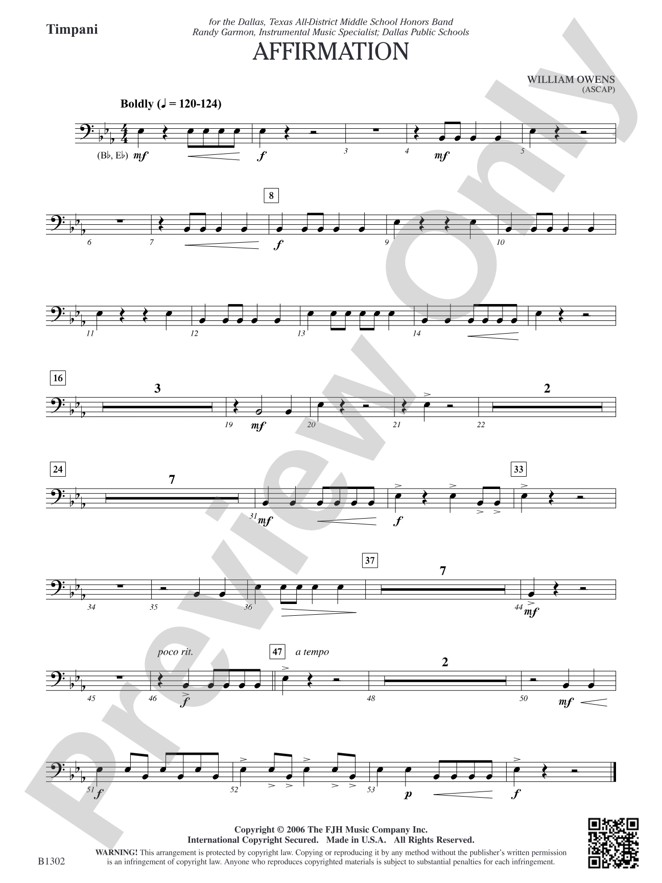Affirmation: Opt. Timpani