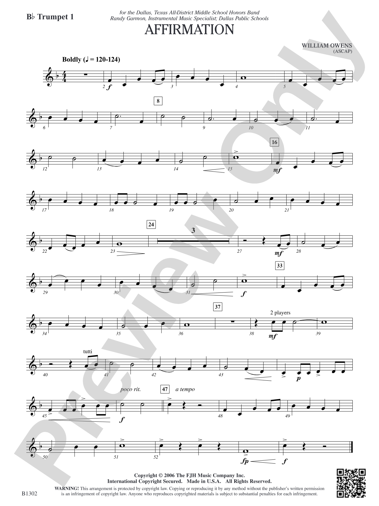 Affirmation: B-flat Trumpet 1