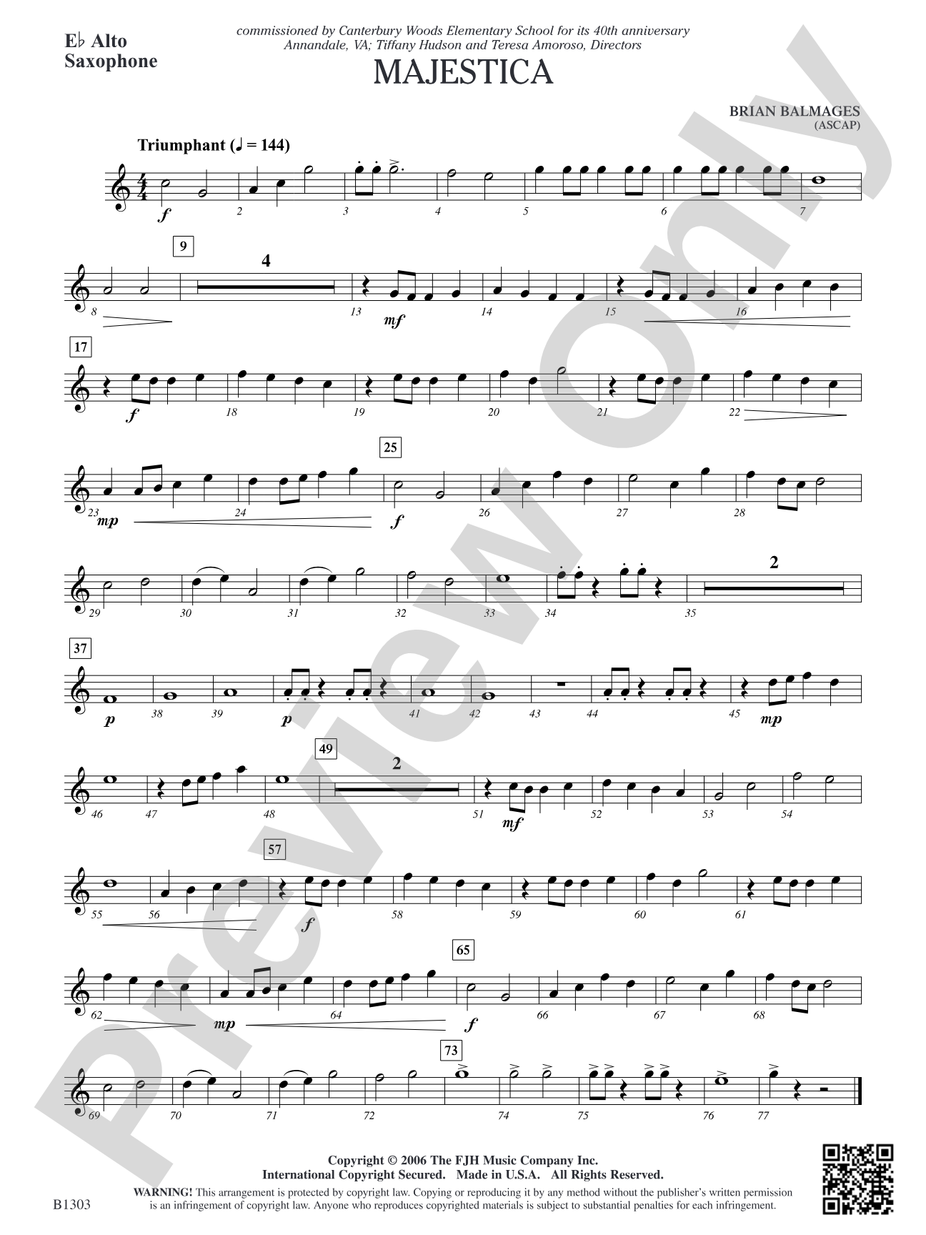Majestica: E-flat Alto Saxophone