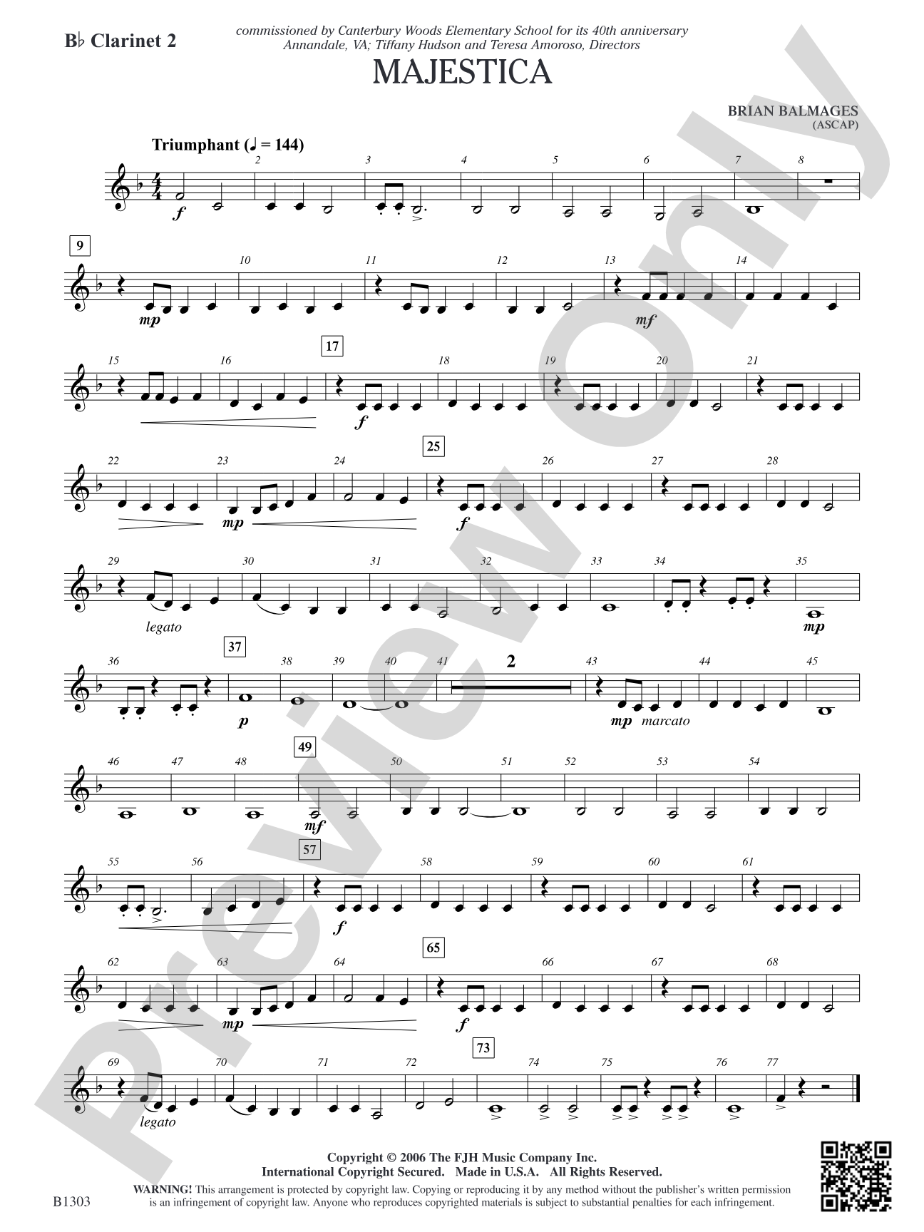 Majestica: B-flat Clarinet 2