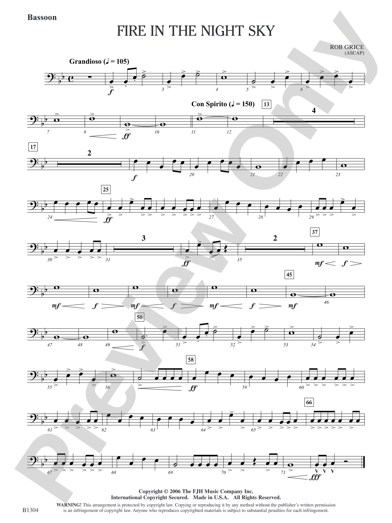 Fire in the Night Sky: Bassoon