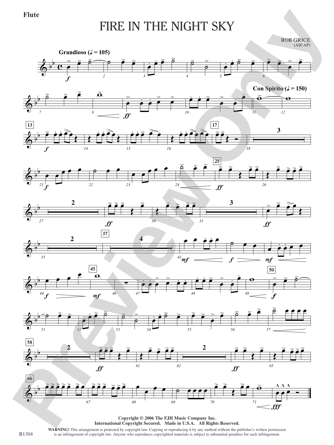 Fire in the Night Sky: Flute