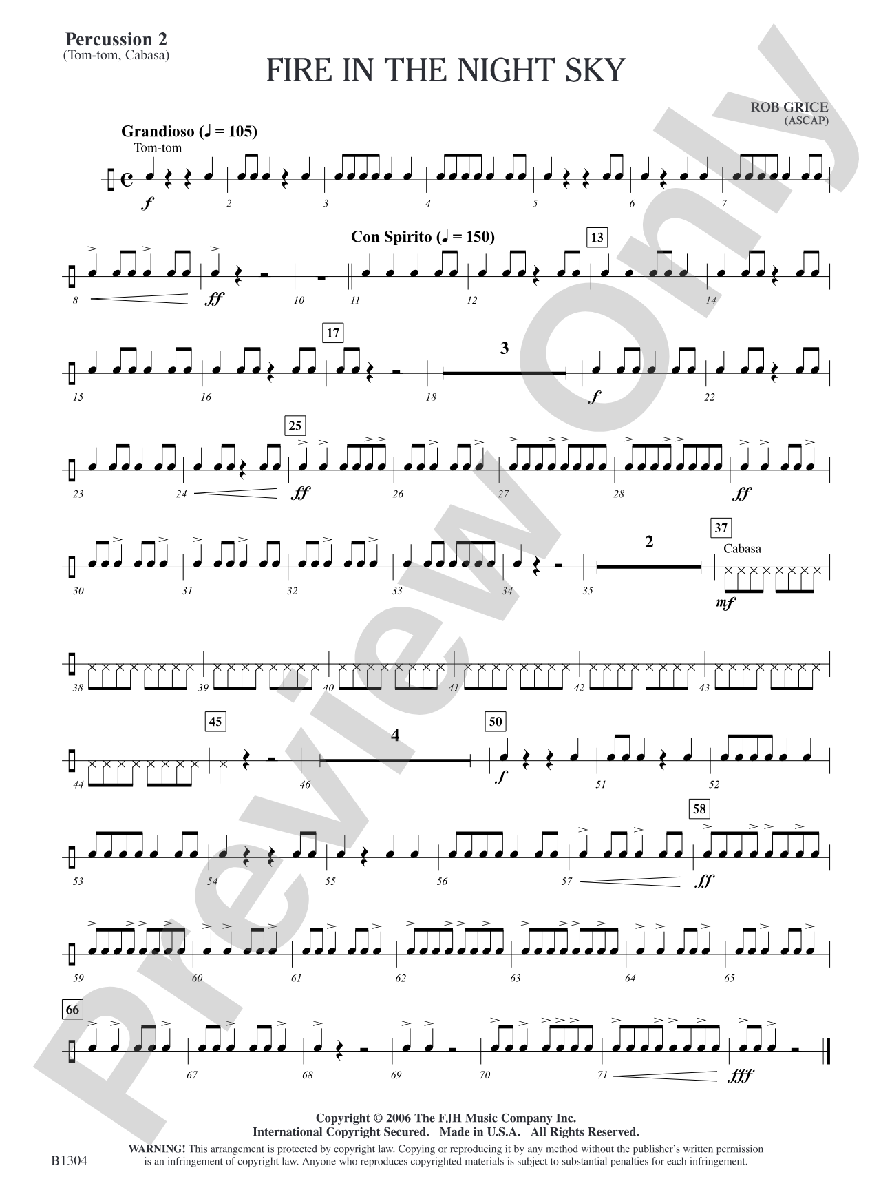 Fire in the Night Sky: Percussion 2