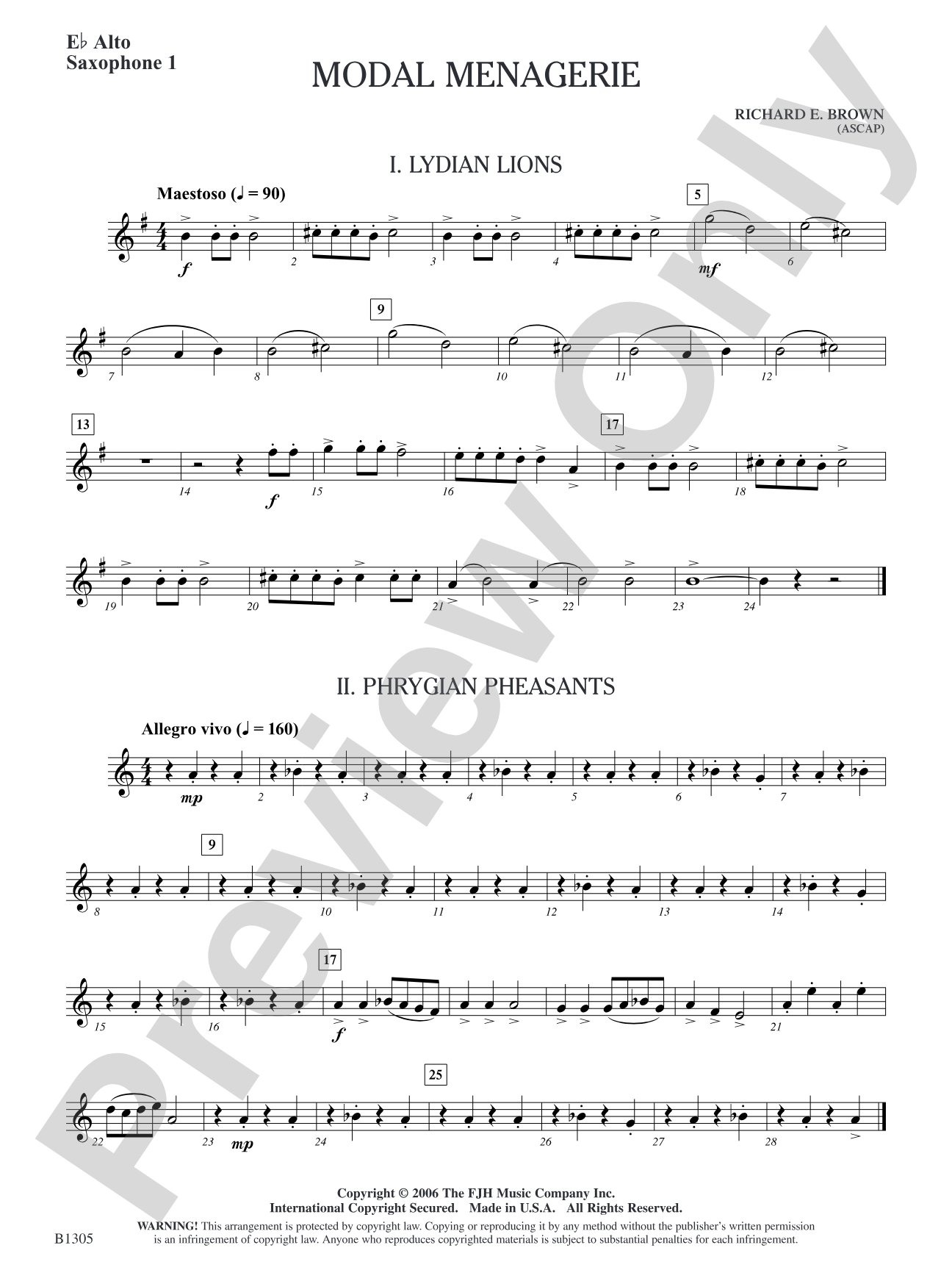 Modal Menagerie: E-flat Alto Saxophone 1