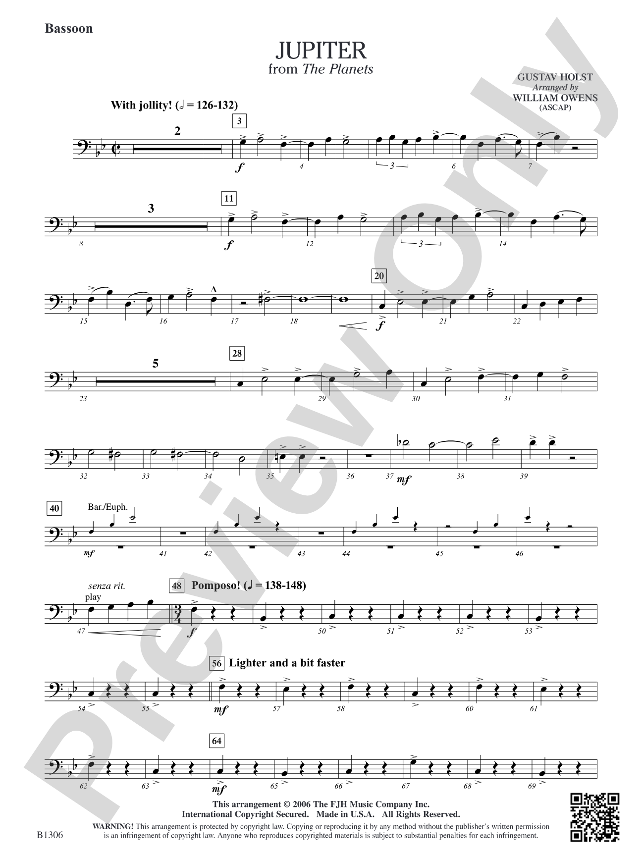 Jupiter (from The Planets): Bassoon