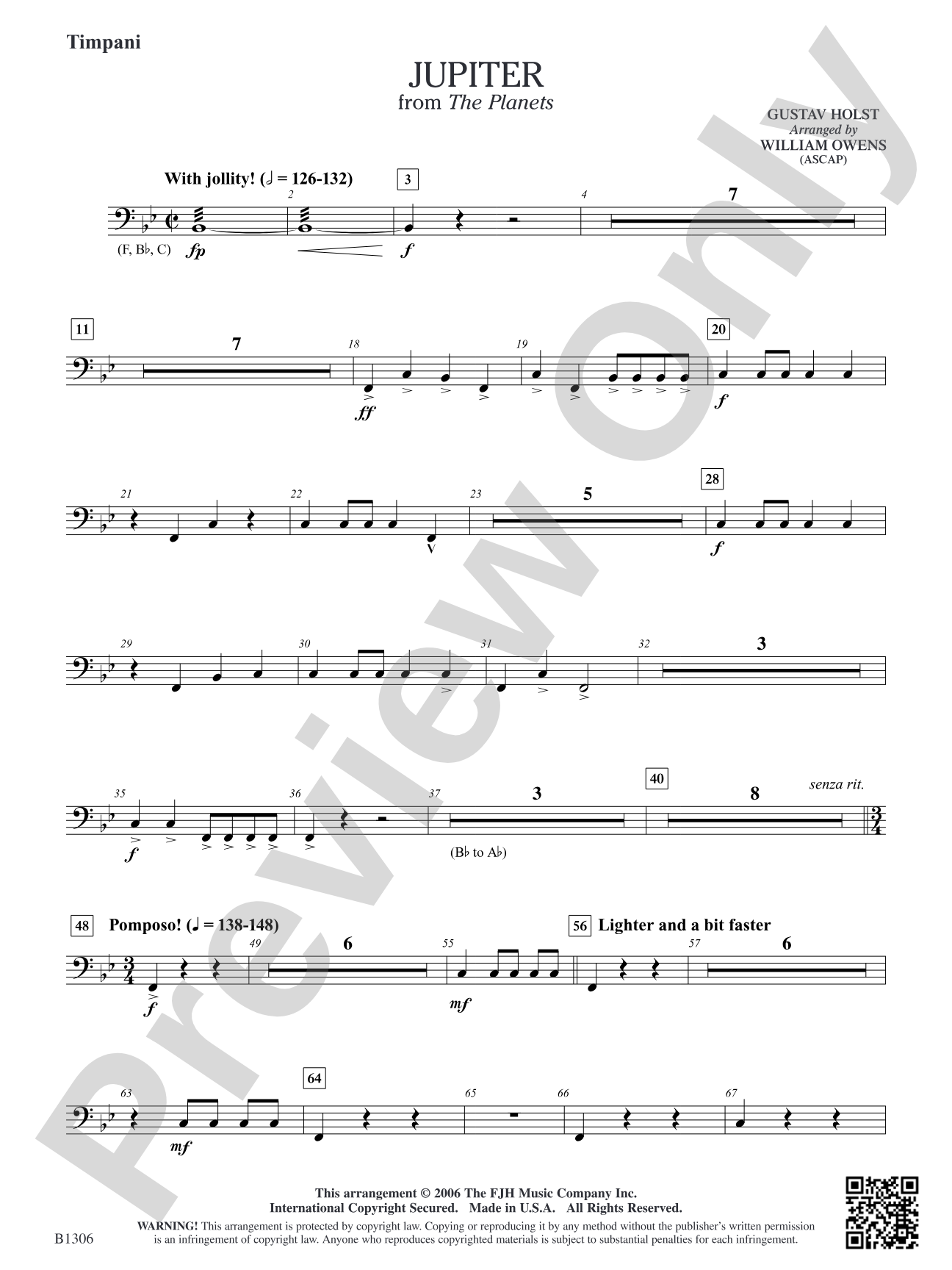 Jupiter (from The Planets): Timpani