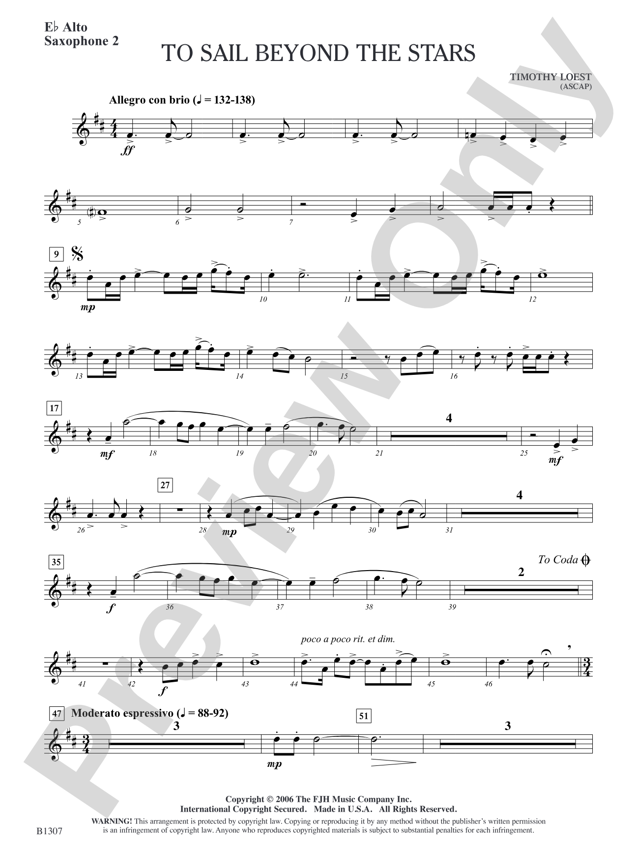 To Sail Beyond the Stars: E-flat Alto Saxophone 2