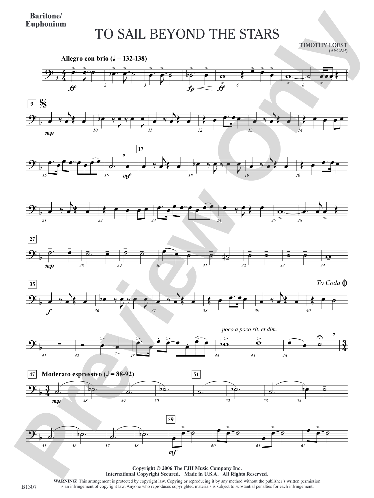 To Sail Beyond the Stars: Baritone/Euphonium