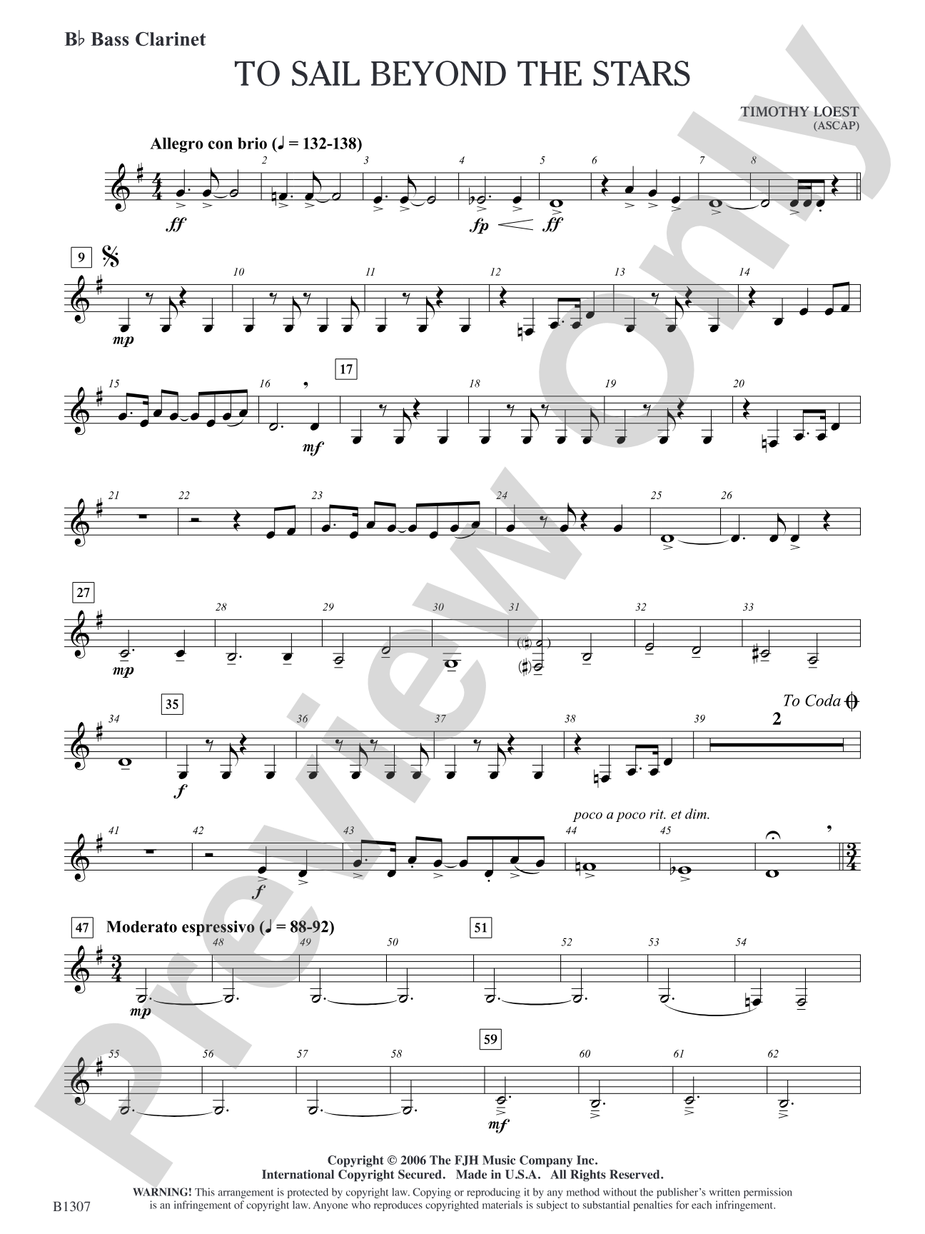 To Sail Beyond the Stars: B-flat Bass Clarinet