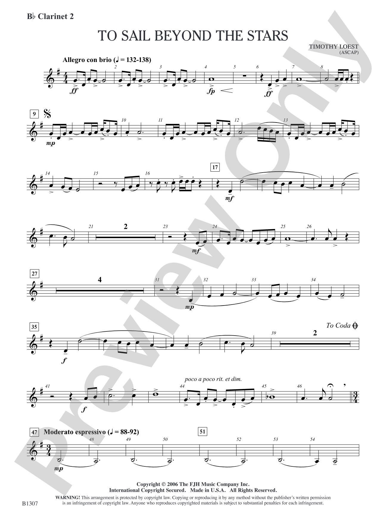 To Sail Beyond the Stars: B-flat Clarinet 2