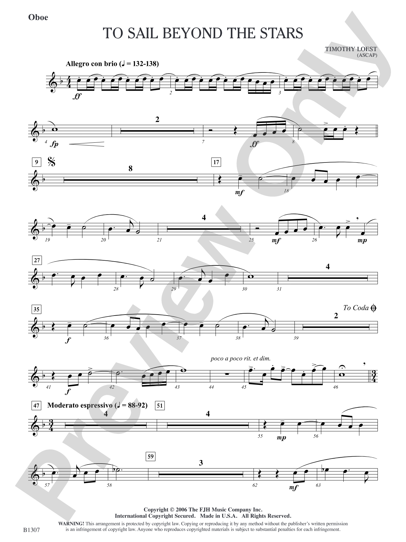 To Sail Beyond the Stars: Oboe
