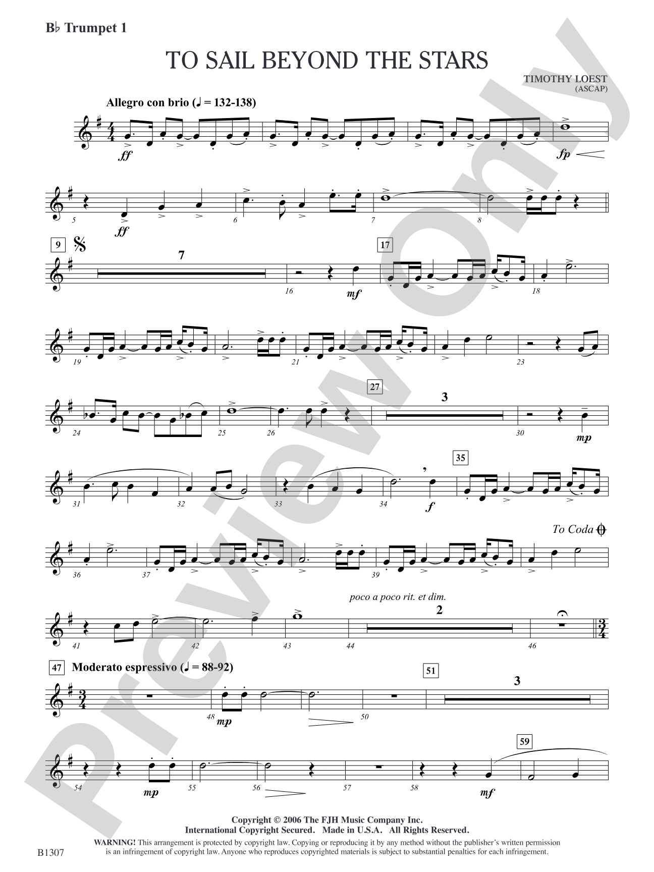 To Sail Beyond the Stars: B-flat Trumpet 1