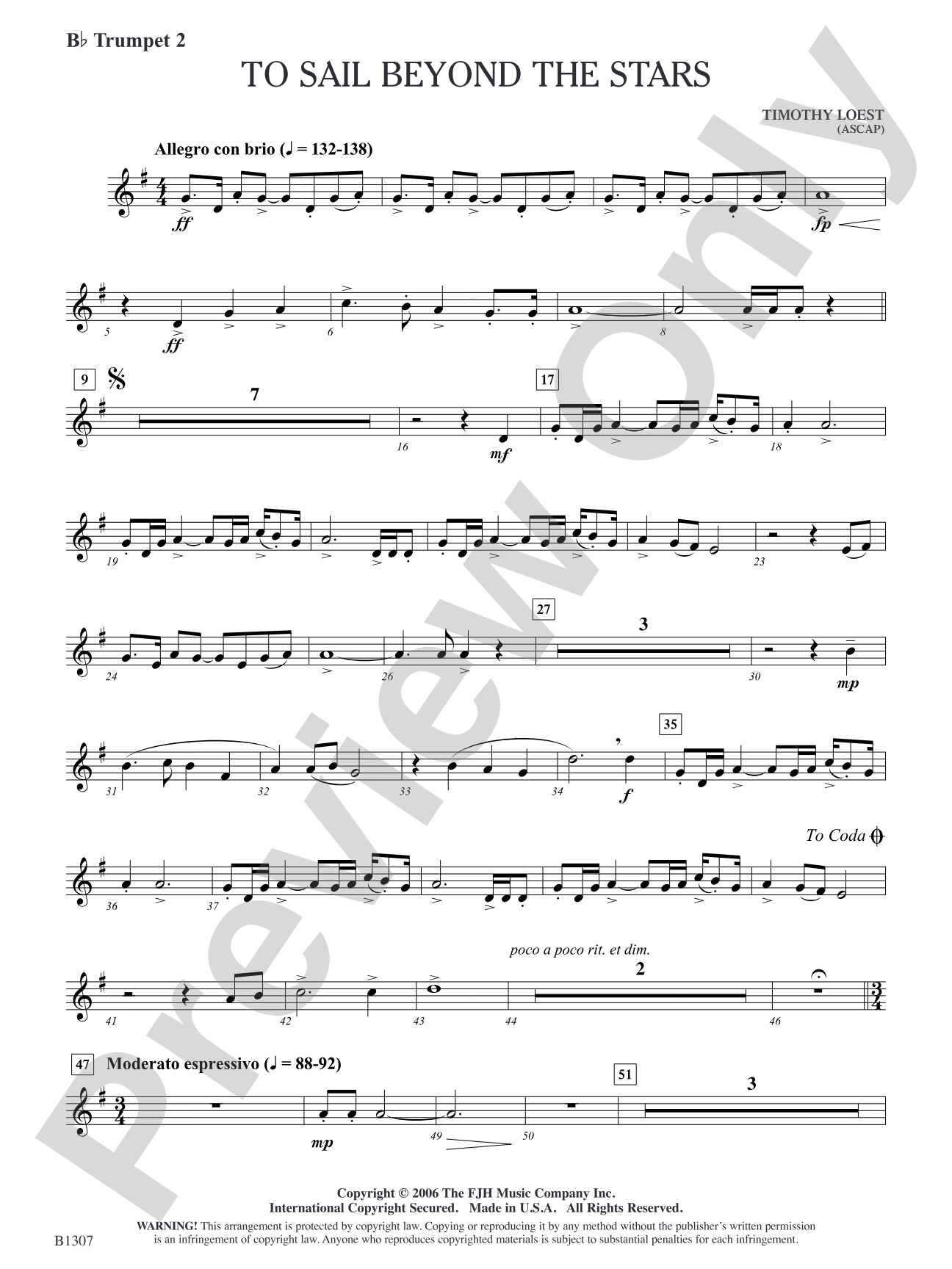 To Sail Beyond the Stars: B-flat Trumpet 2