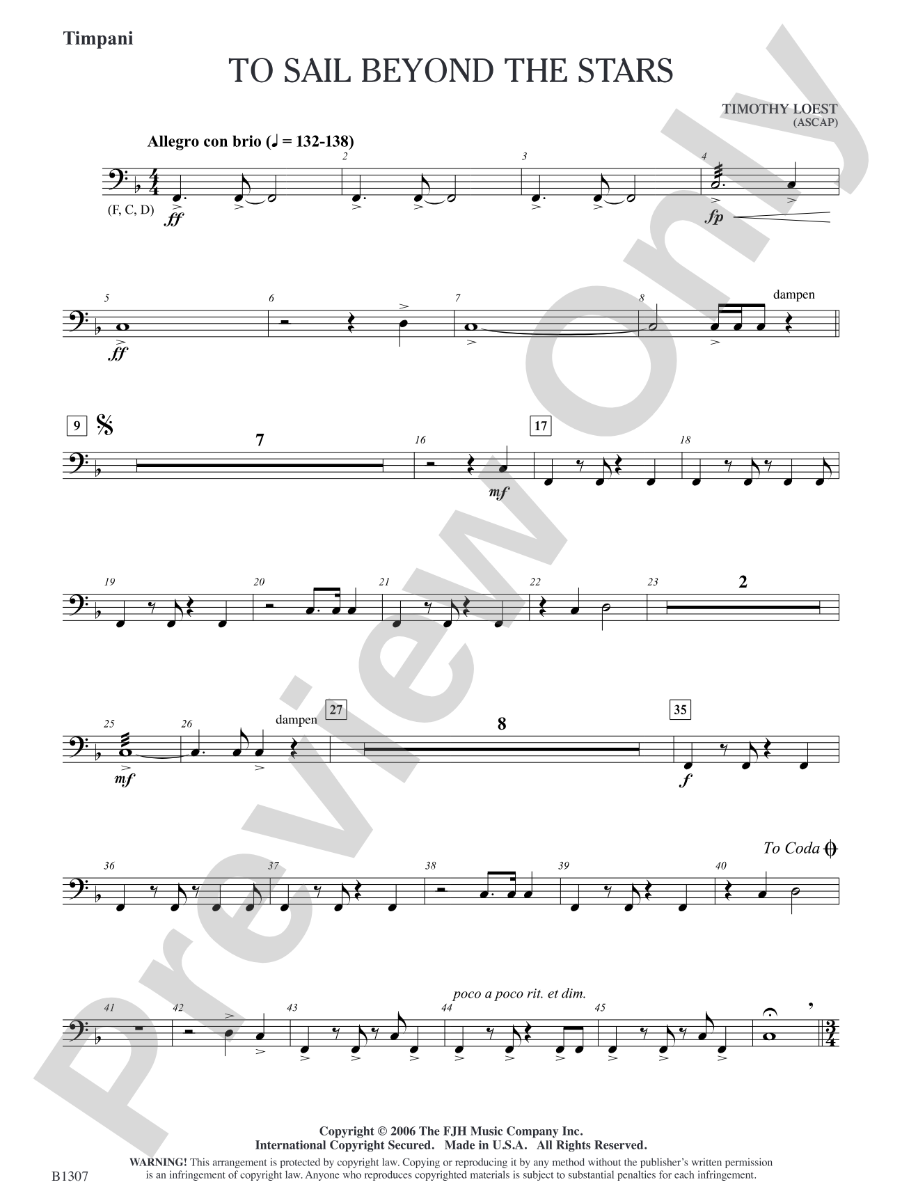 To Sail Beyond the Stars: Timpani