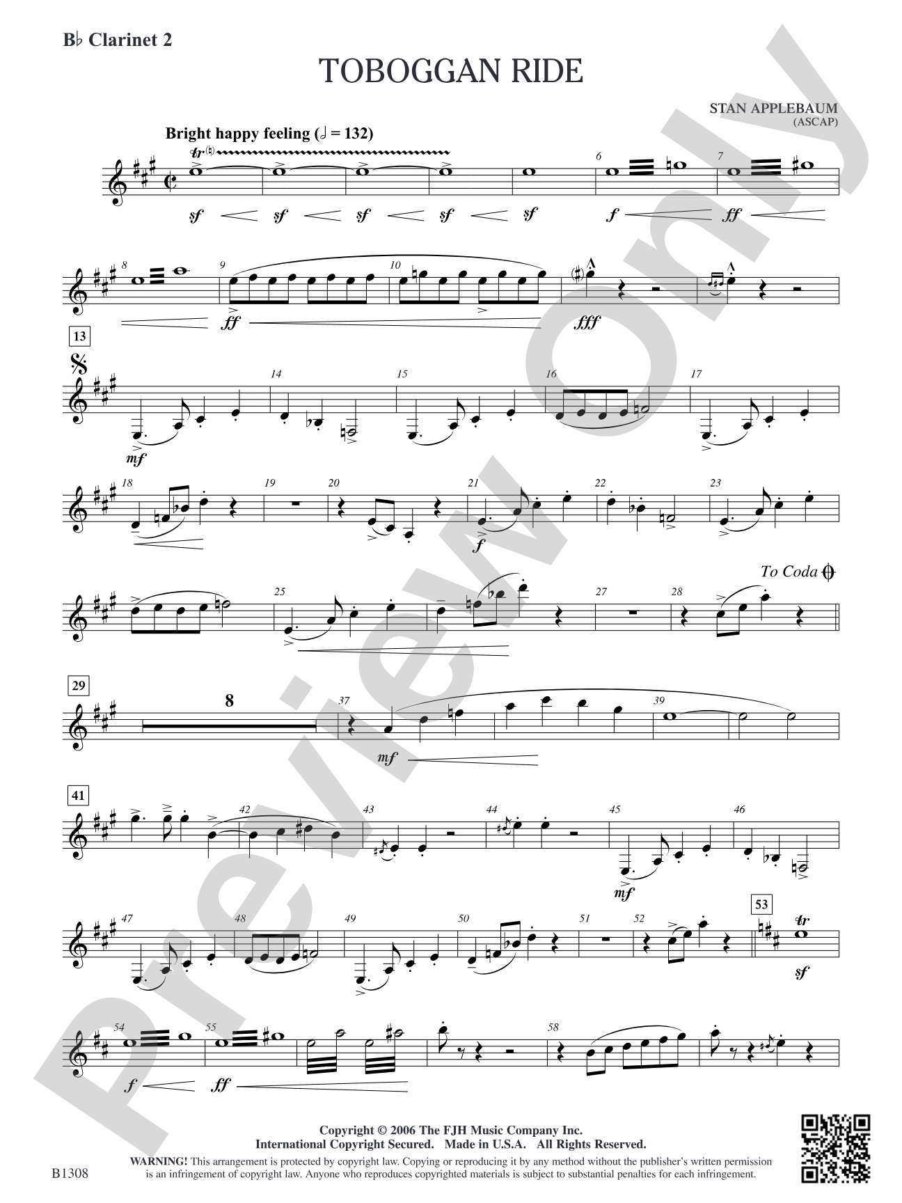 Toboggan Ride: B-flat Clarinet 2