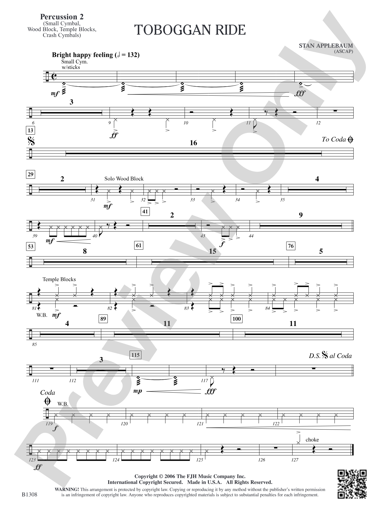 Toboggan Ride: Percussion 2
