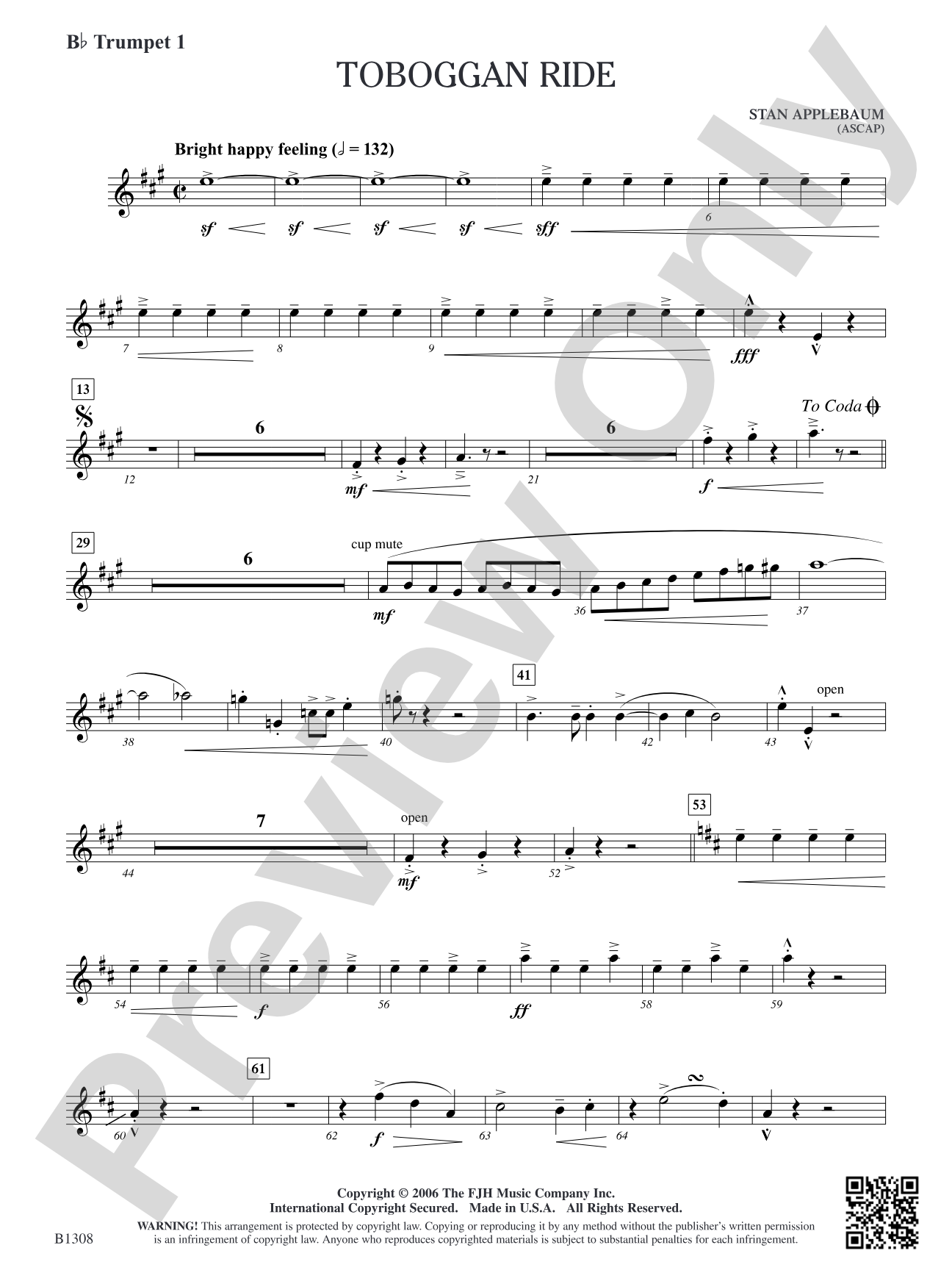 Toboggan Ride: B-flat Trumpet 1