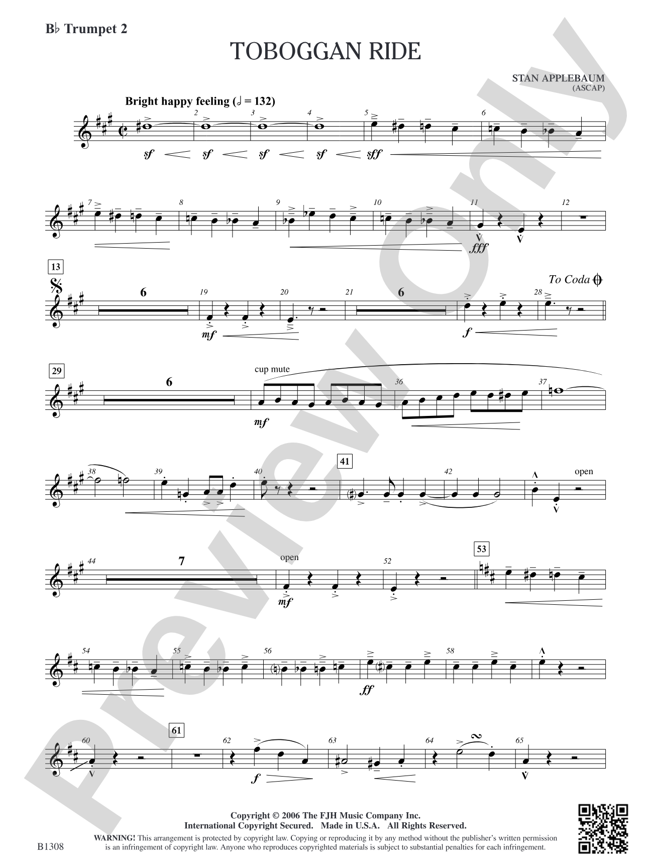Toboggan Ride: B-flat Trumpet 2