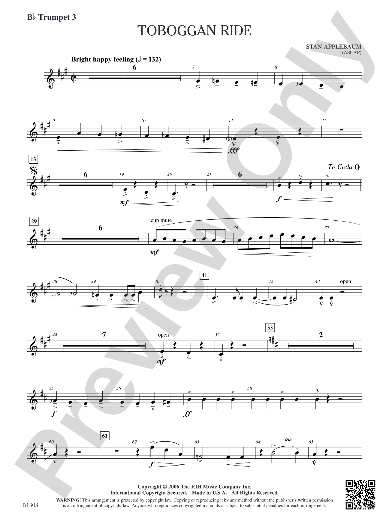 Toboggan Ride: B-flat Trumpet 3