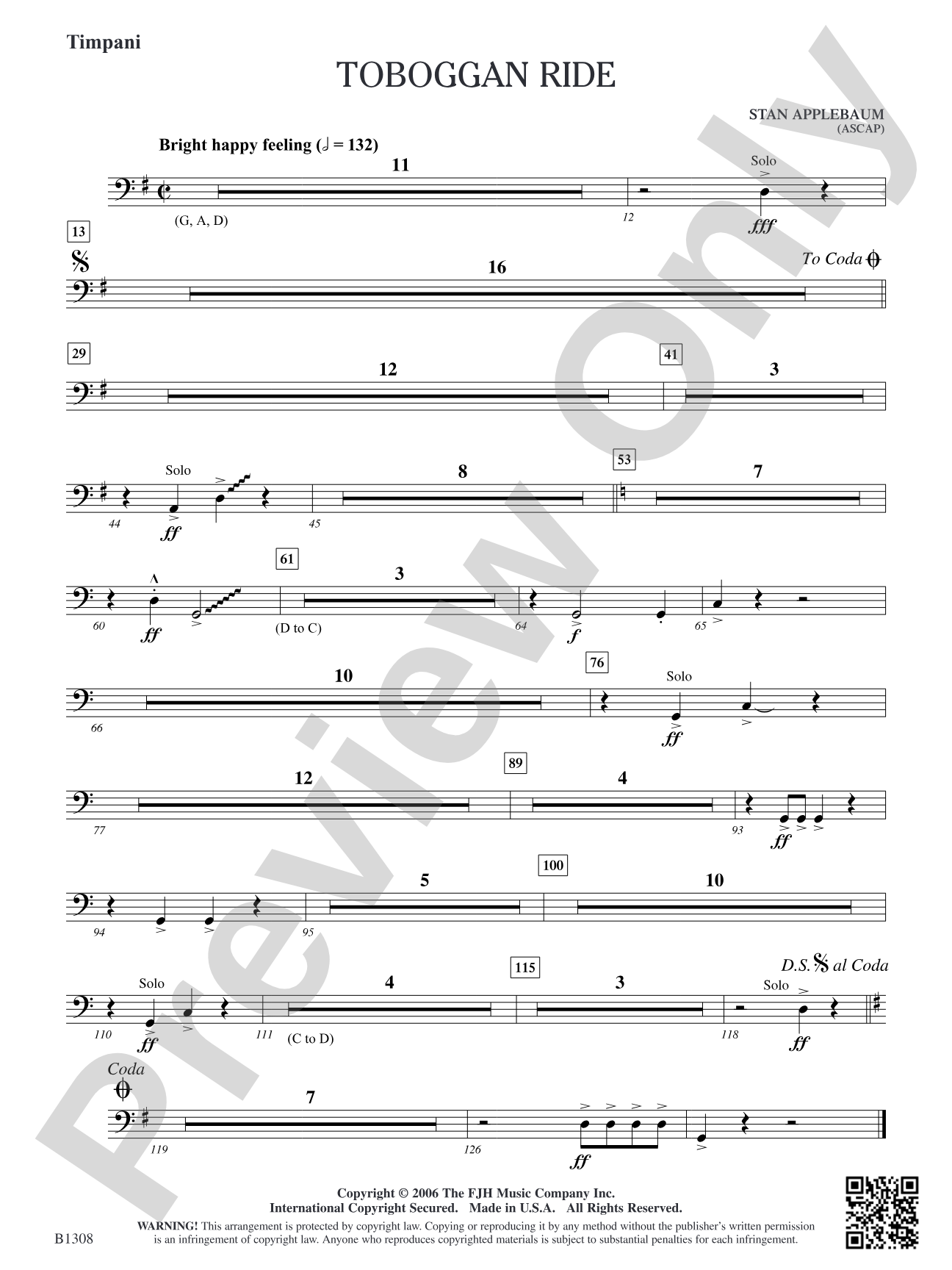 Toboggan Ride: Timpani