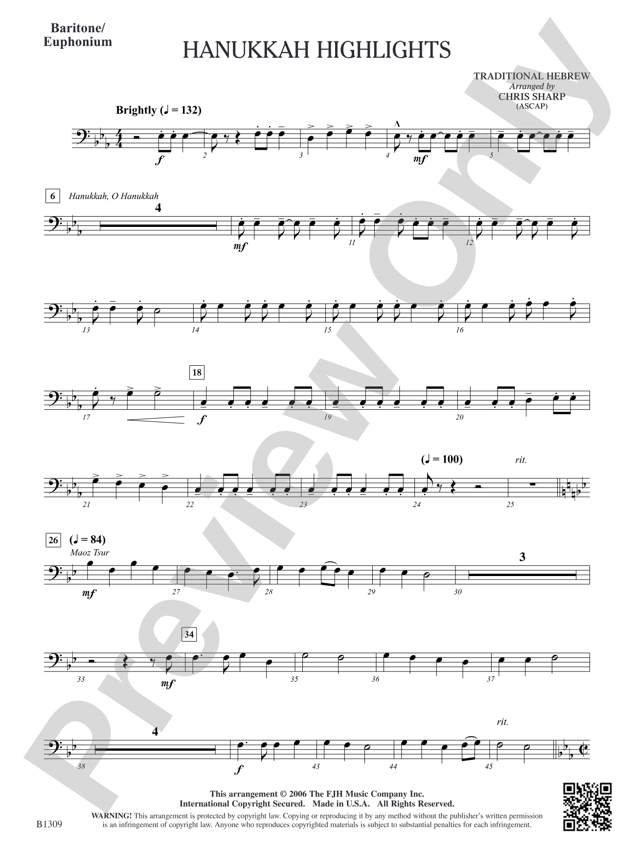 Hanukkah Highlights: Baritone/Euphonium