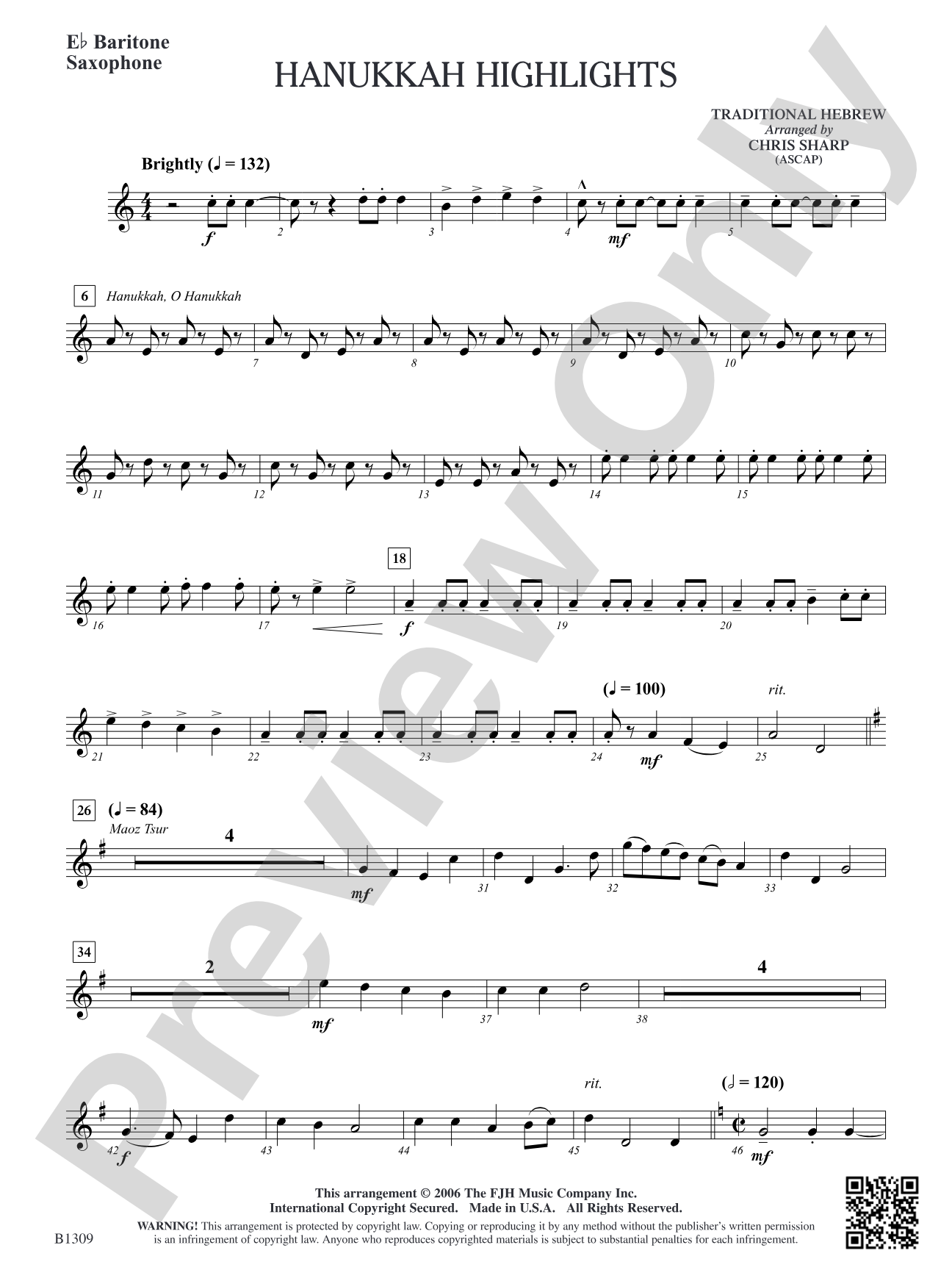 Hanukkah Highlights: E-flat Baritone Saxophone