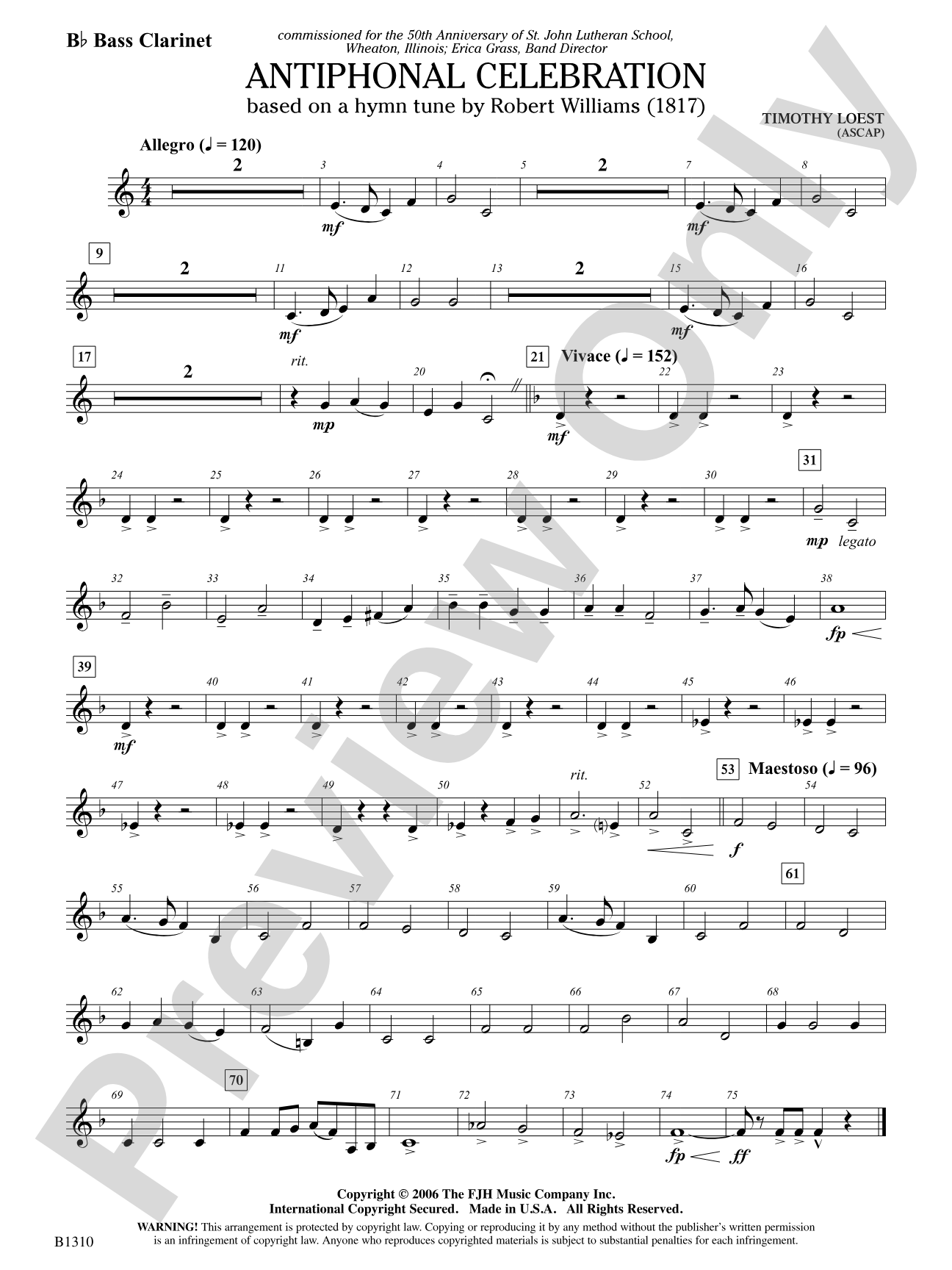 Antiphonal Celebration: B-flat Bass Clarinet