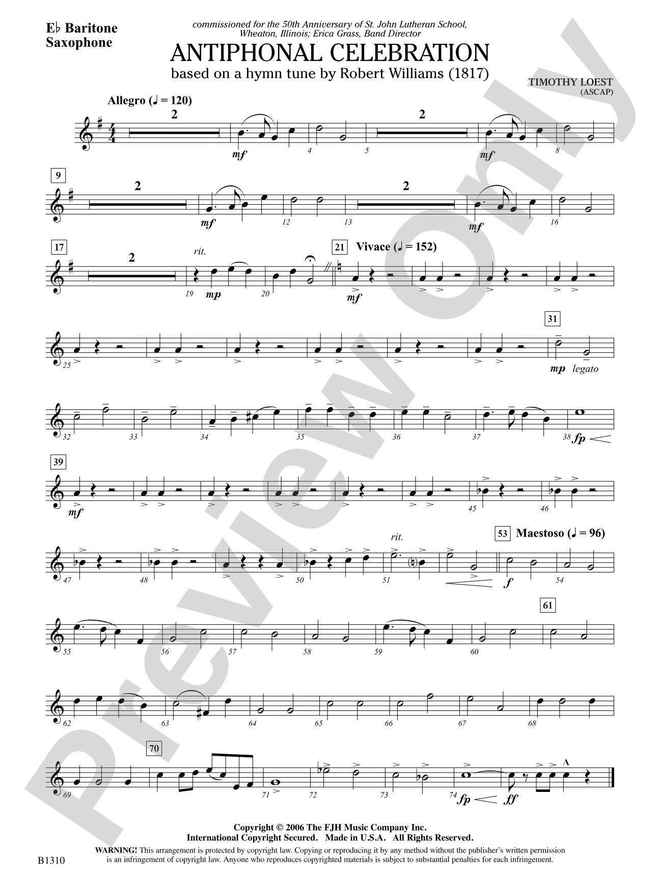 Antiphonal Celebration: E-flat Baritone Saxophone