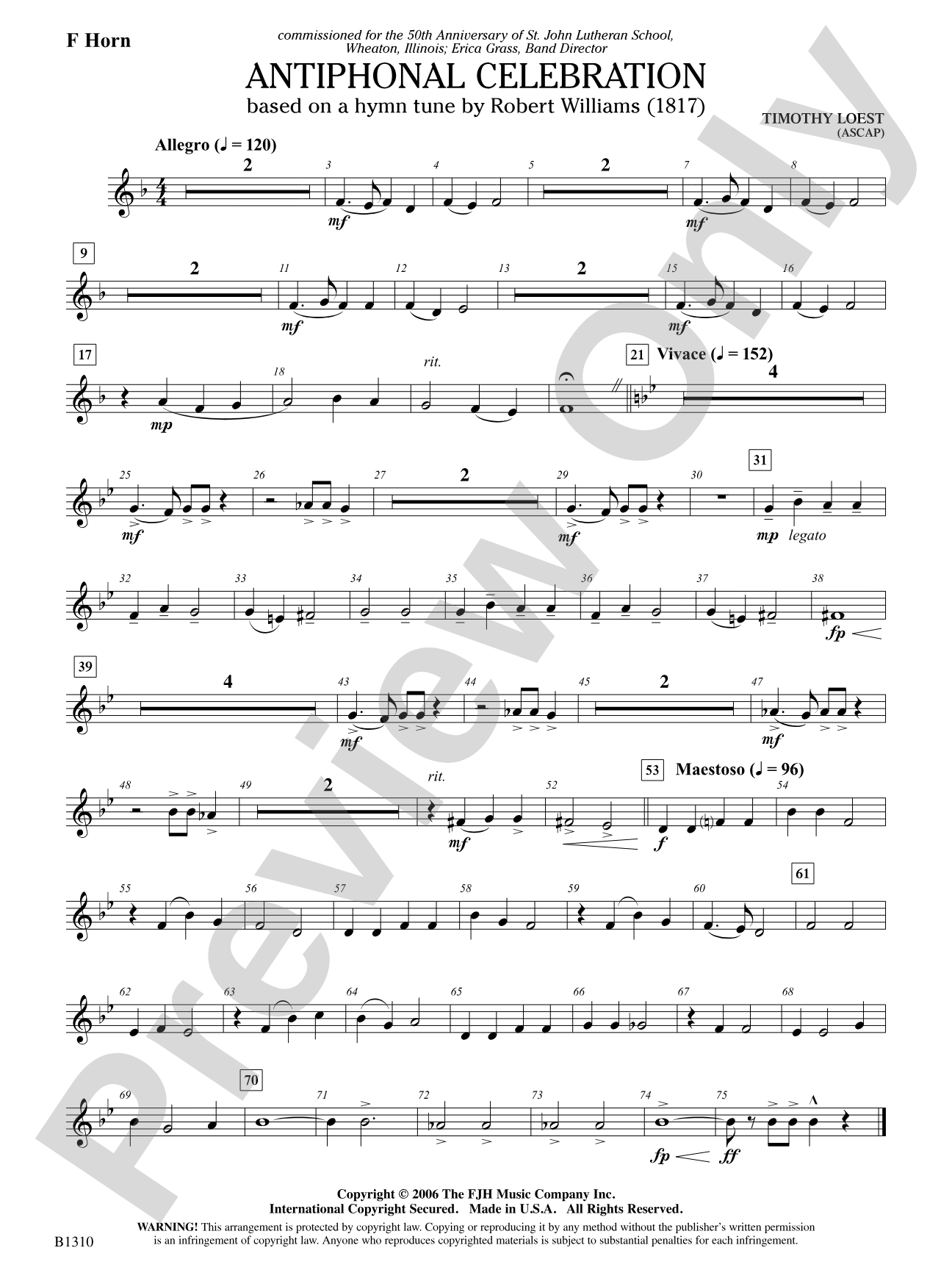 Antiphonal Celebration: F Horn