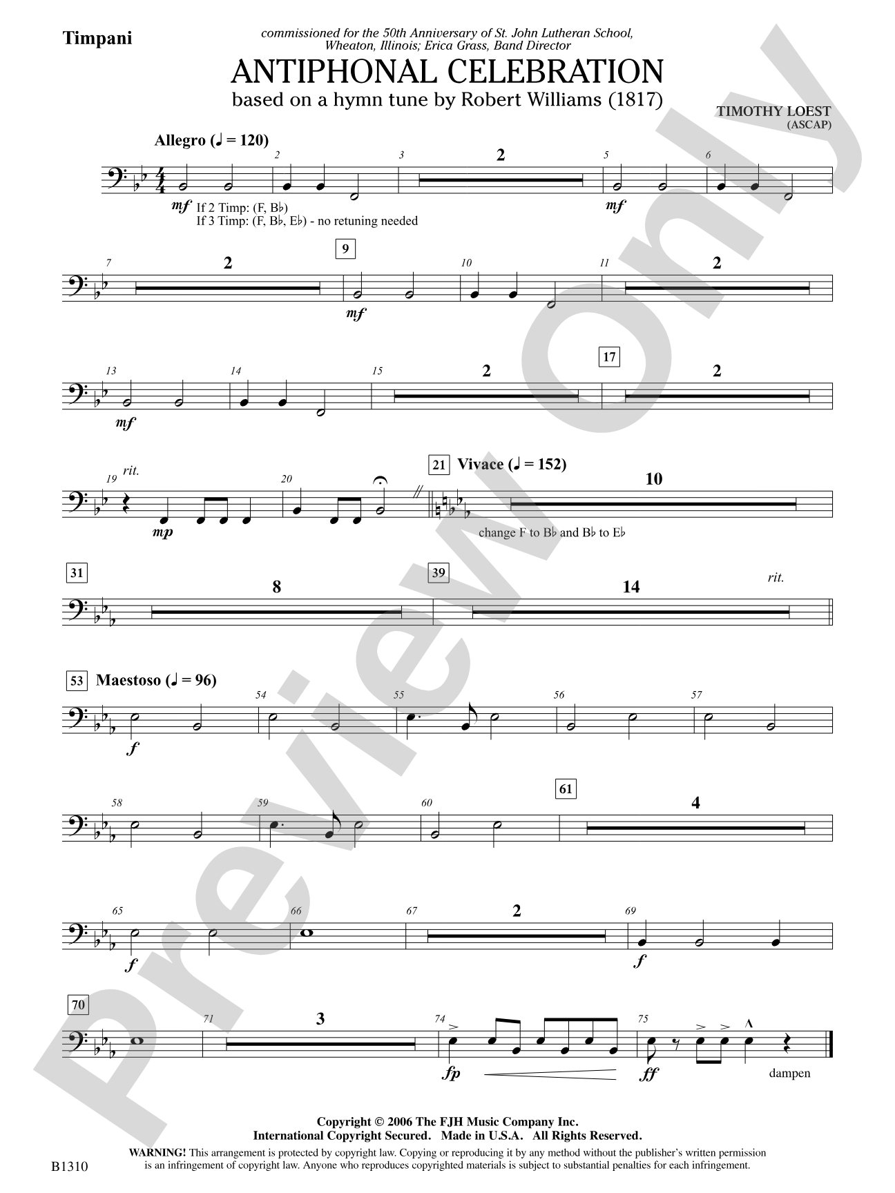 Antiphonal Celebration: Opt. Timpani
