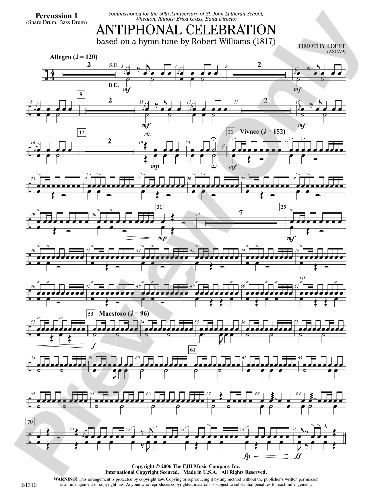Antiphonal Celebration: Percussion 1