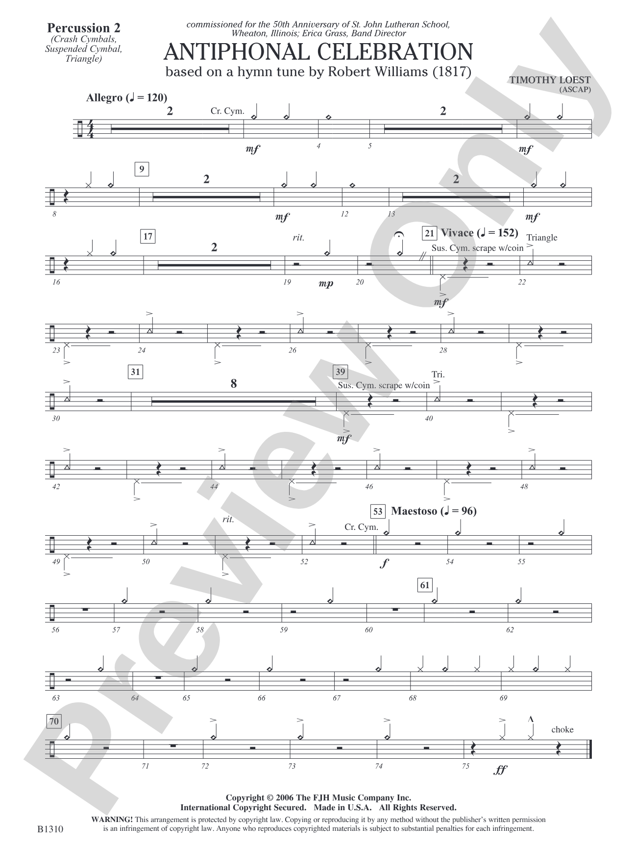 Antiphonal Celebration: Percussion 2