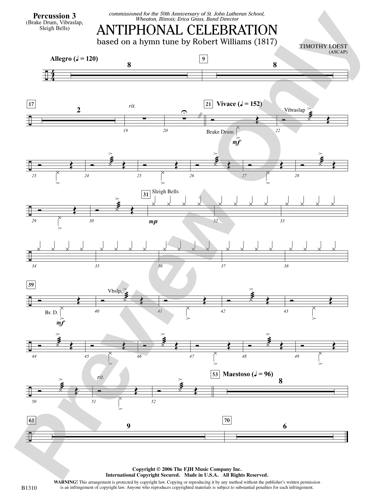 Antiphonal Celebration: Percussion 3