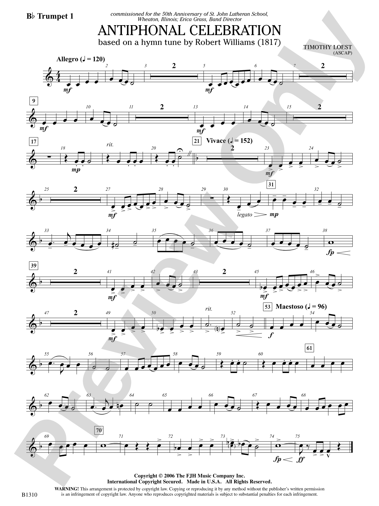 Antiphonal Celebration: B-flat Trumpet 1