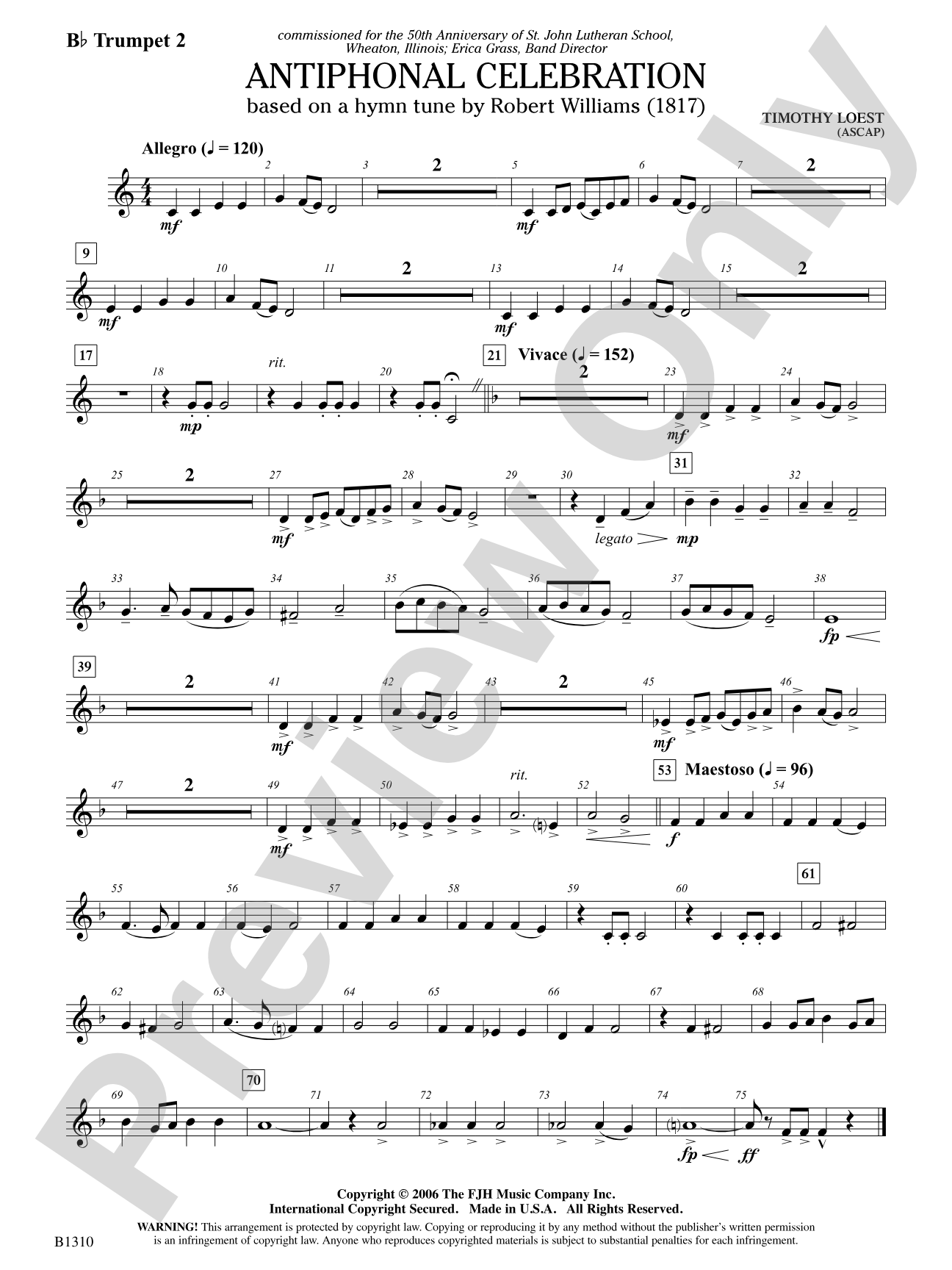 Antiphonal Celebration: B-flat Trumpet 2