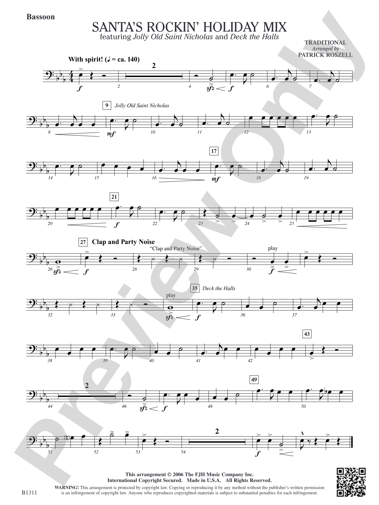 Santa's Rockin' Holiday Mix (featuring Jolly Old Saint Nicholas and Deck the Halls): Bassoon