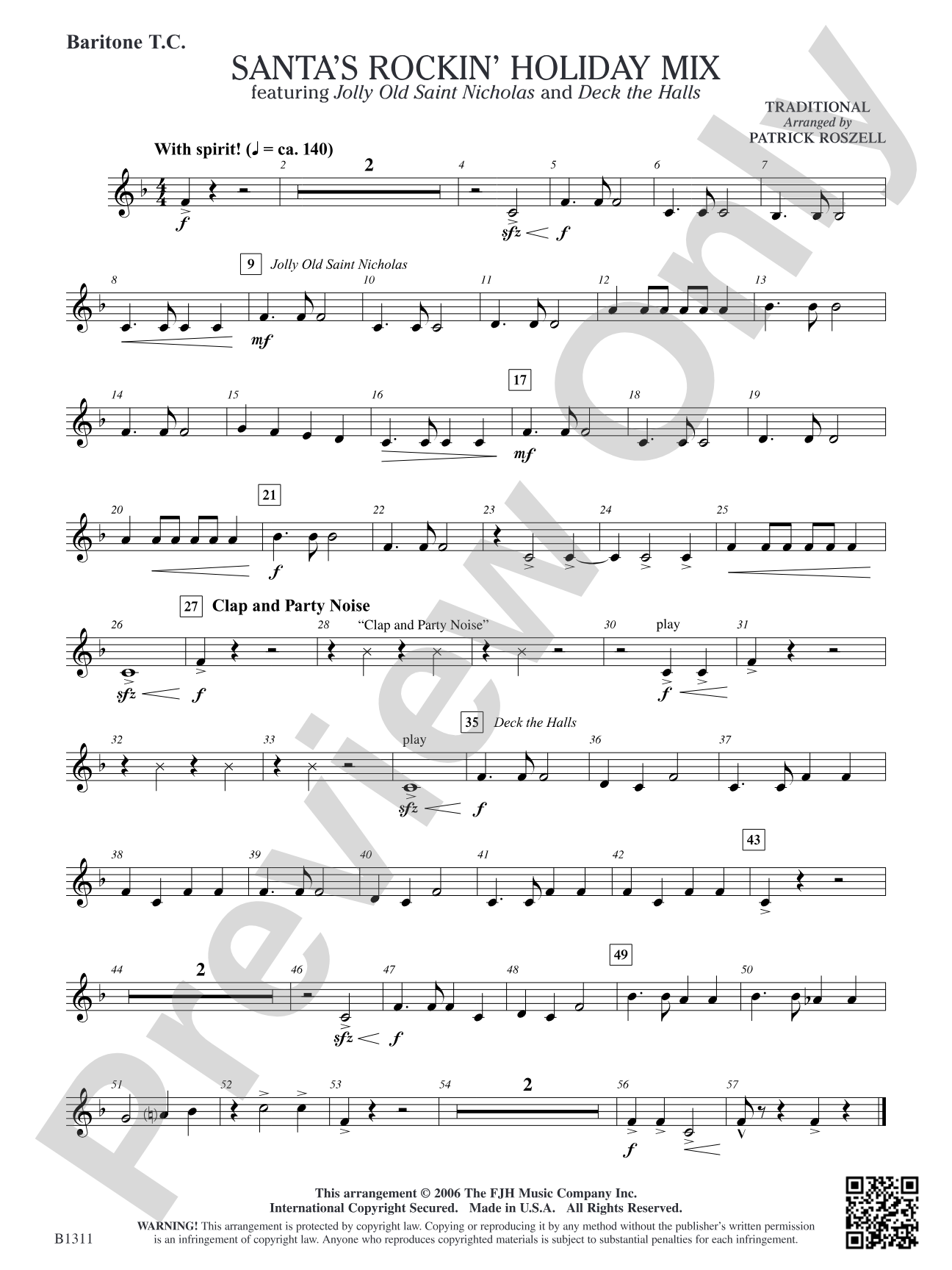 Santa's Rockin' Holiday Mix (featuring Jolly Old Saint Nicholas and Deck the Halls): Baritone T.C.