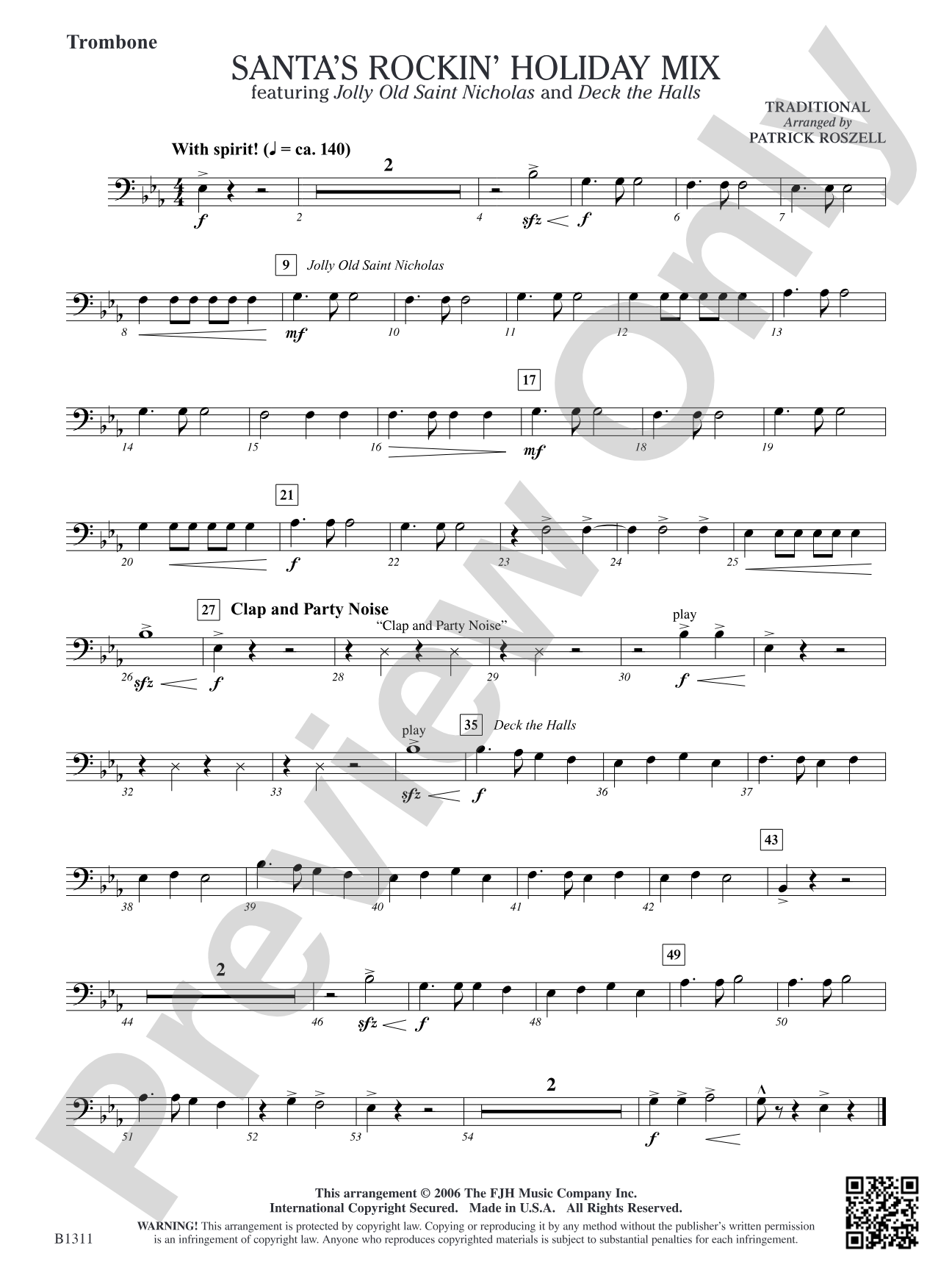 Santa's Rockin' Holiday Mix (featuring Jolly Old Saint Nicholas and Deck the Halls): Trombone