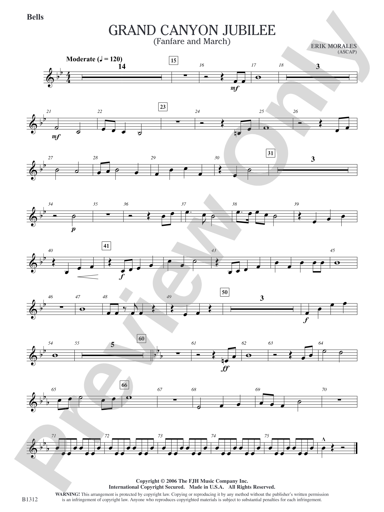 Grand Canyon Jubilee (Fanfare and March): Bells