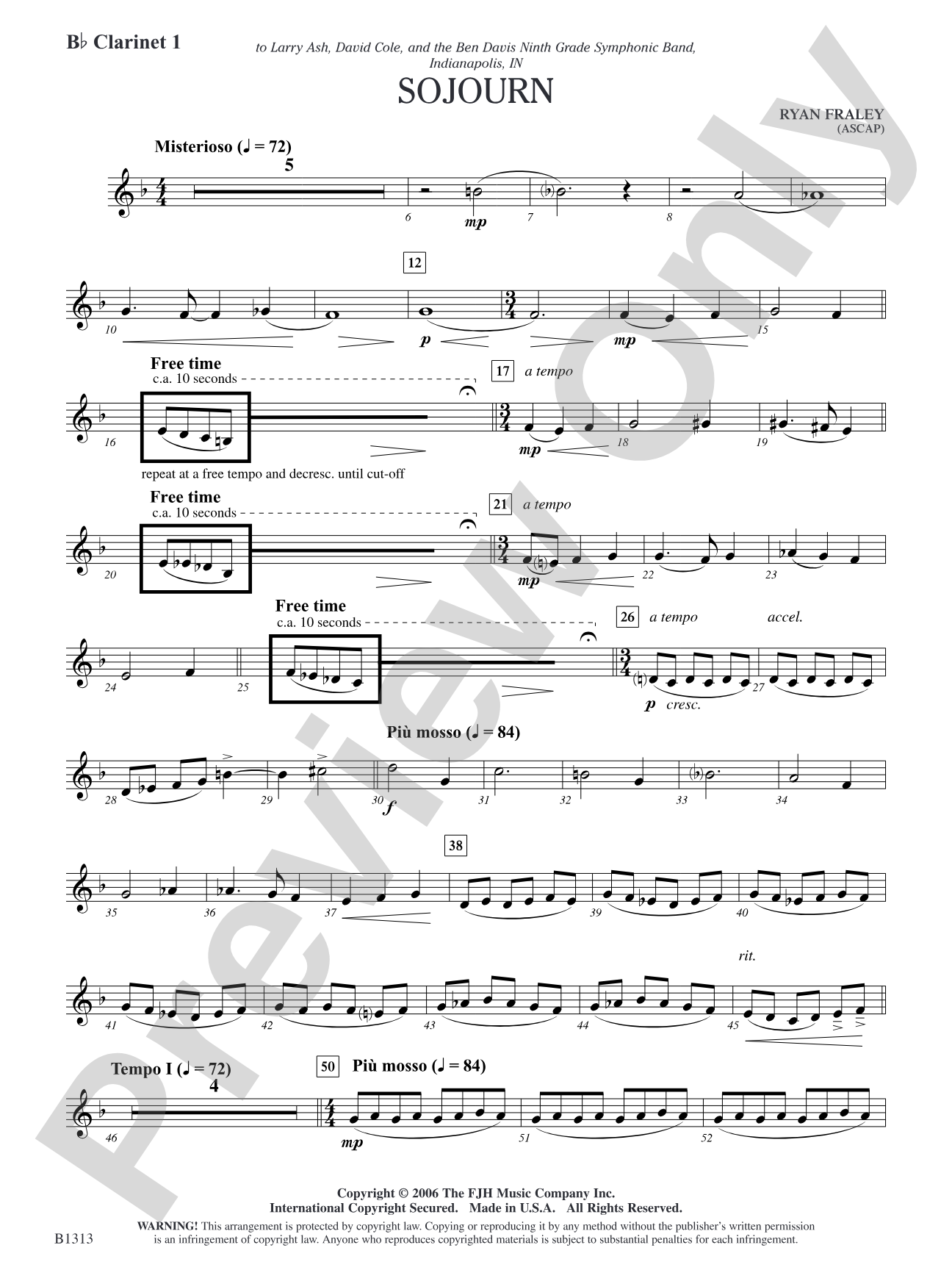 Sojourn: B-flat Clarinet 1