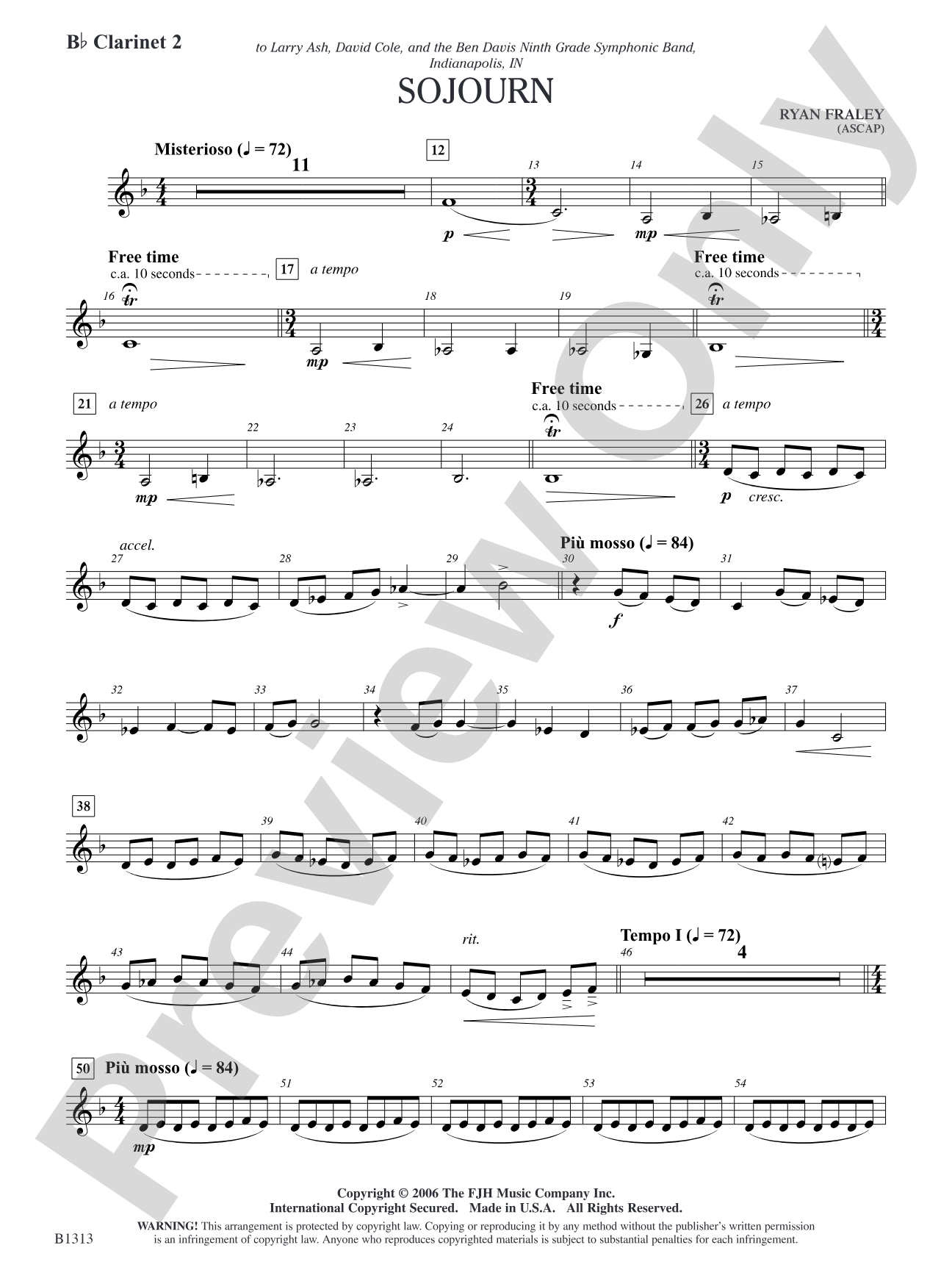 Sojourn: B-flat Clarinet 2