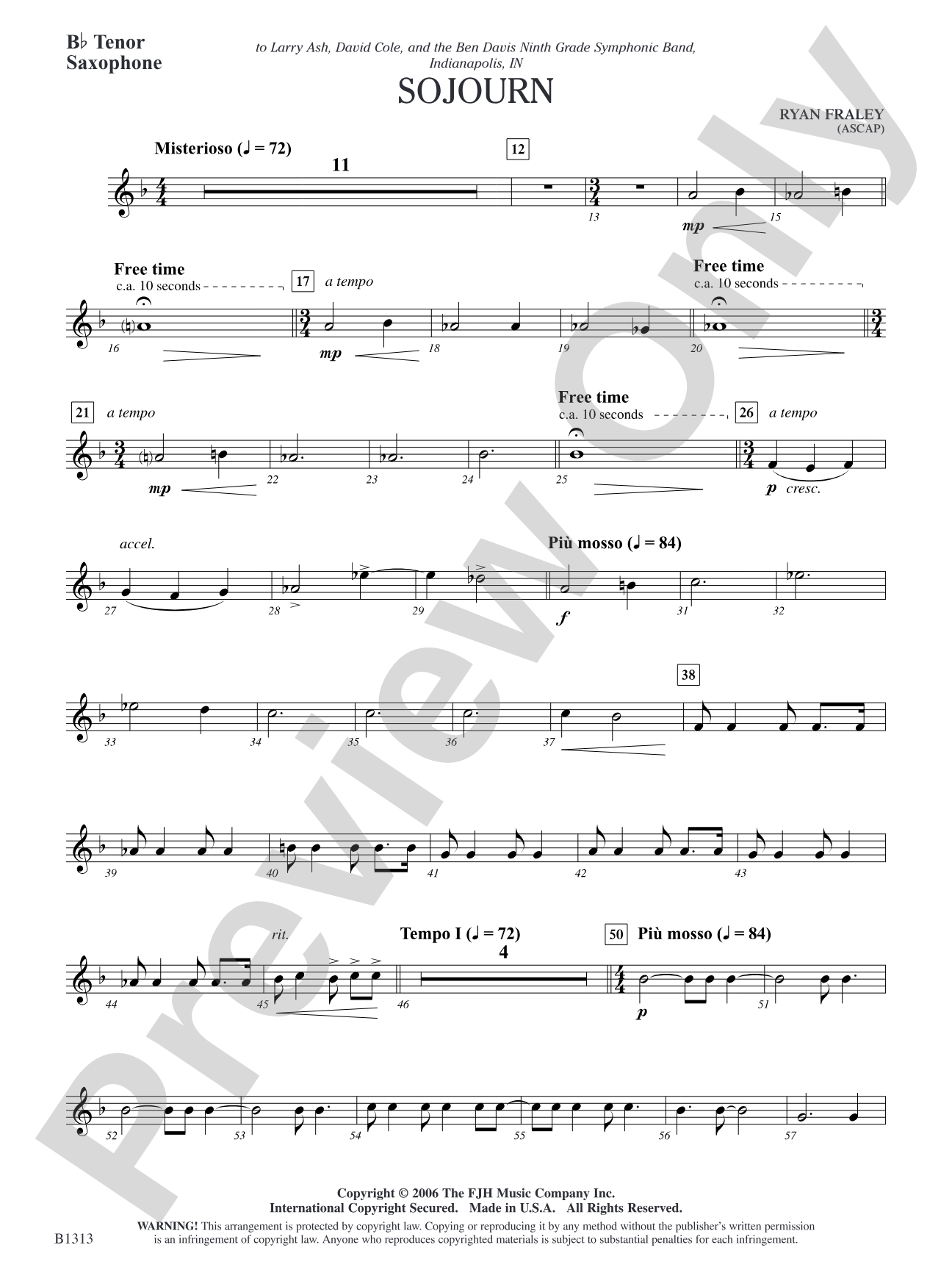 Sojourn: B-flat Tenor Saxophone